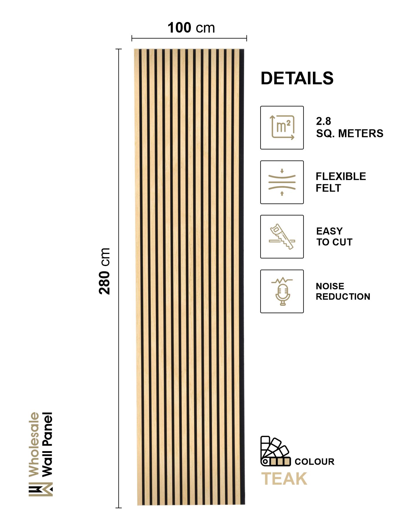 Acoustic Wall Panel Teak