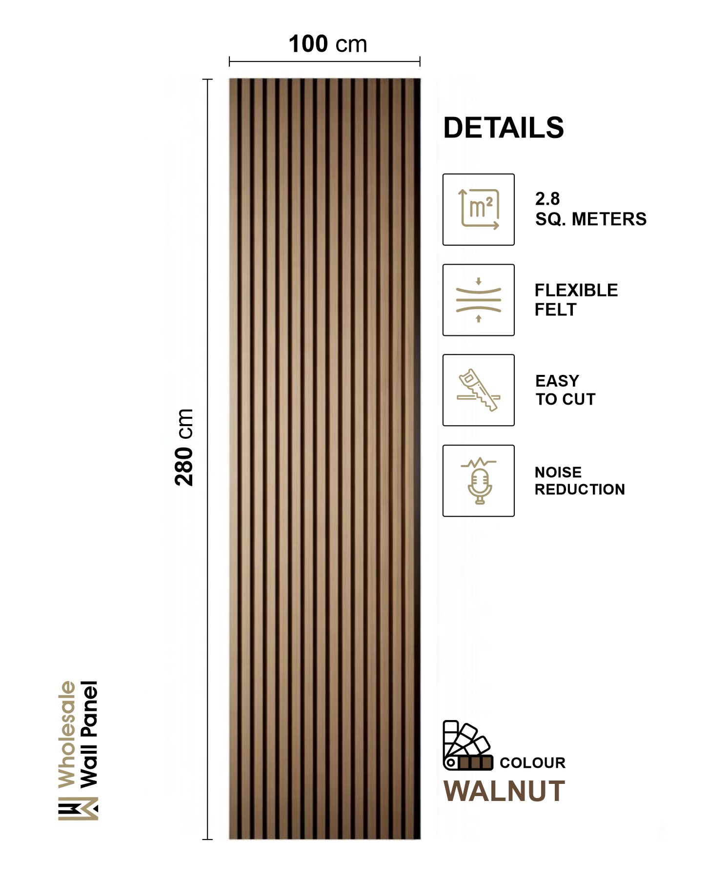 Acoustic Wall Panel Walnut