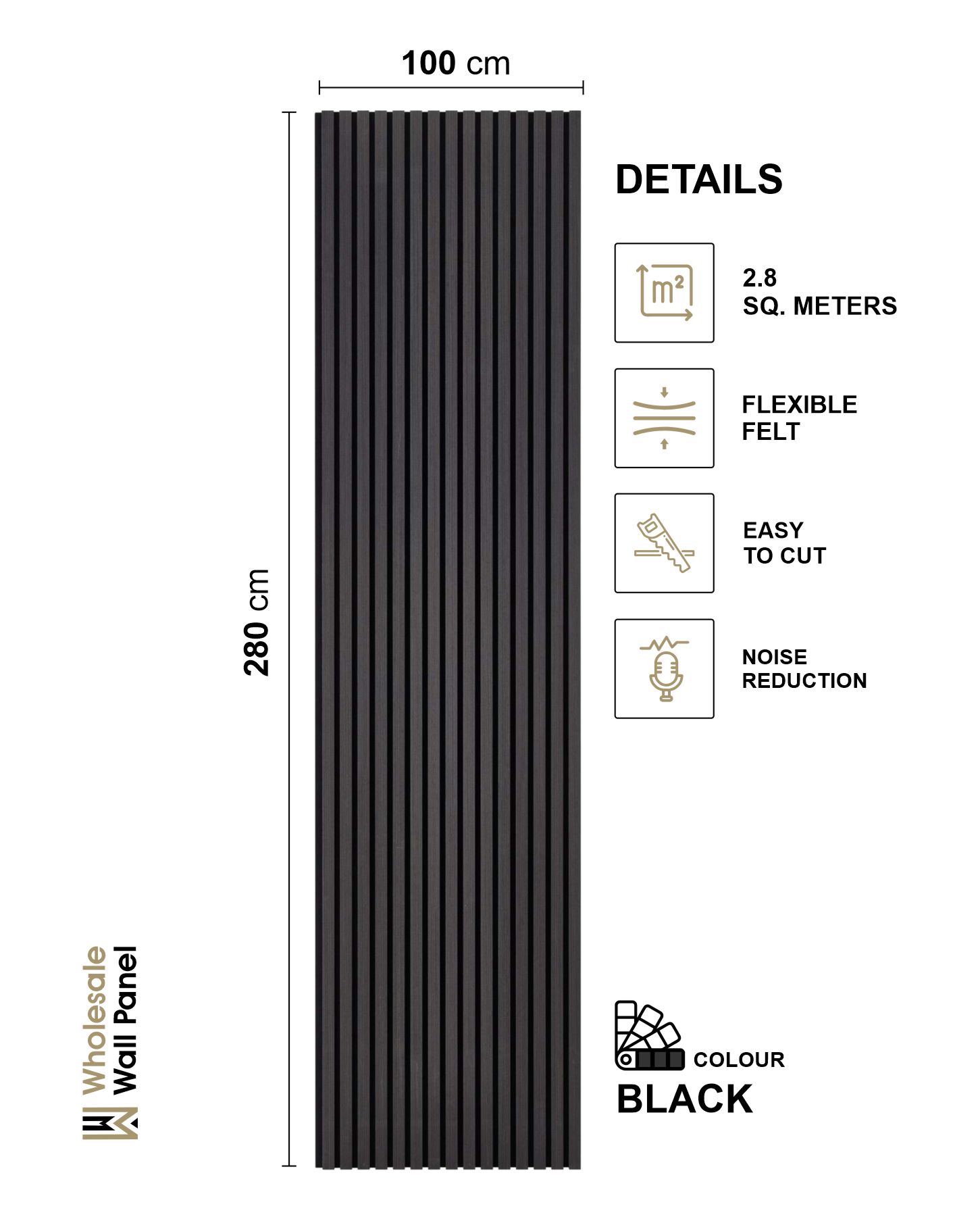 Acoustic Wall Panel Black