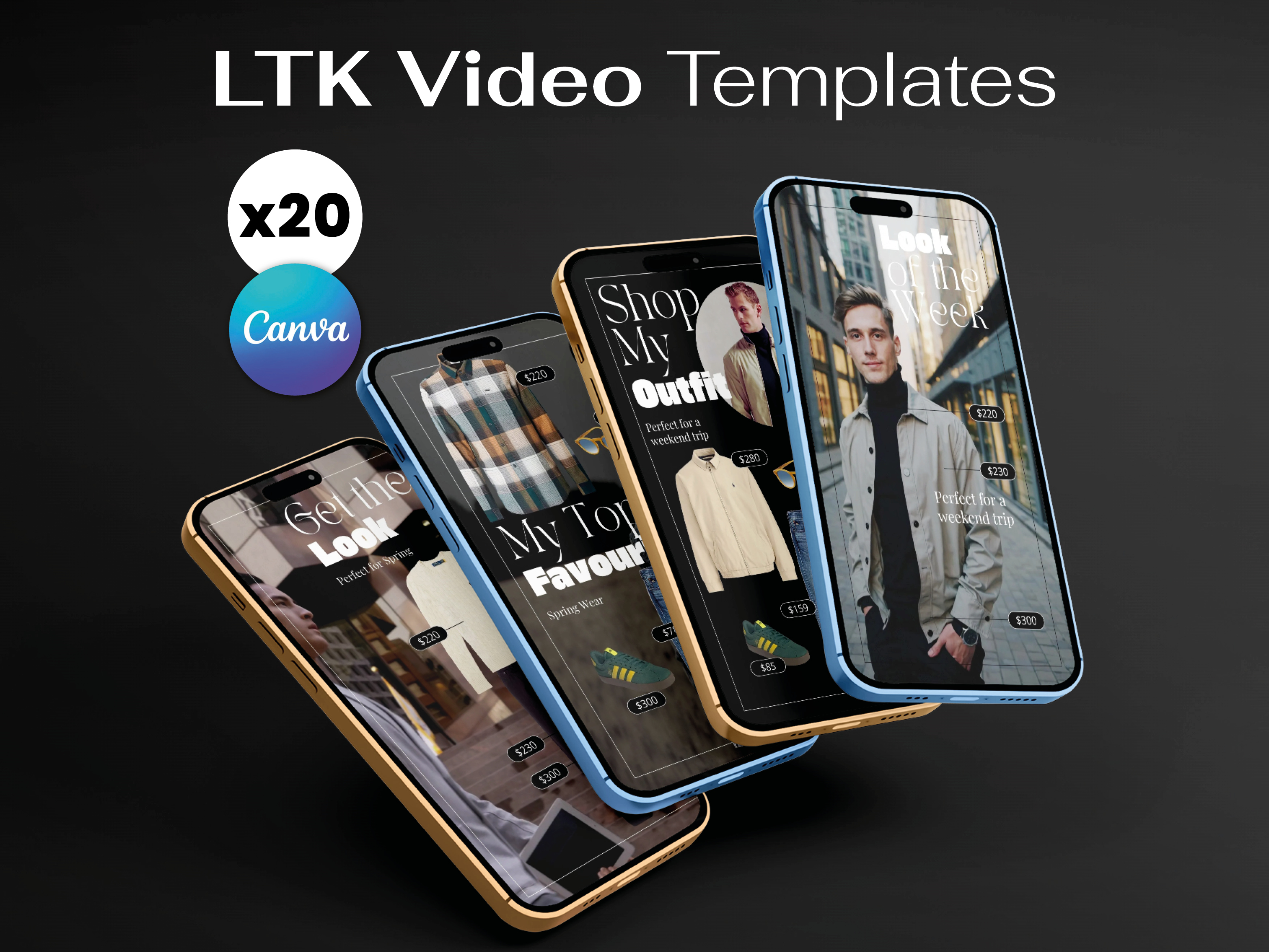 Influencer Video Templates - Men's Style BLACK
