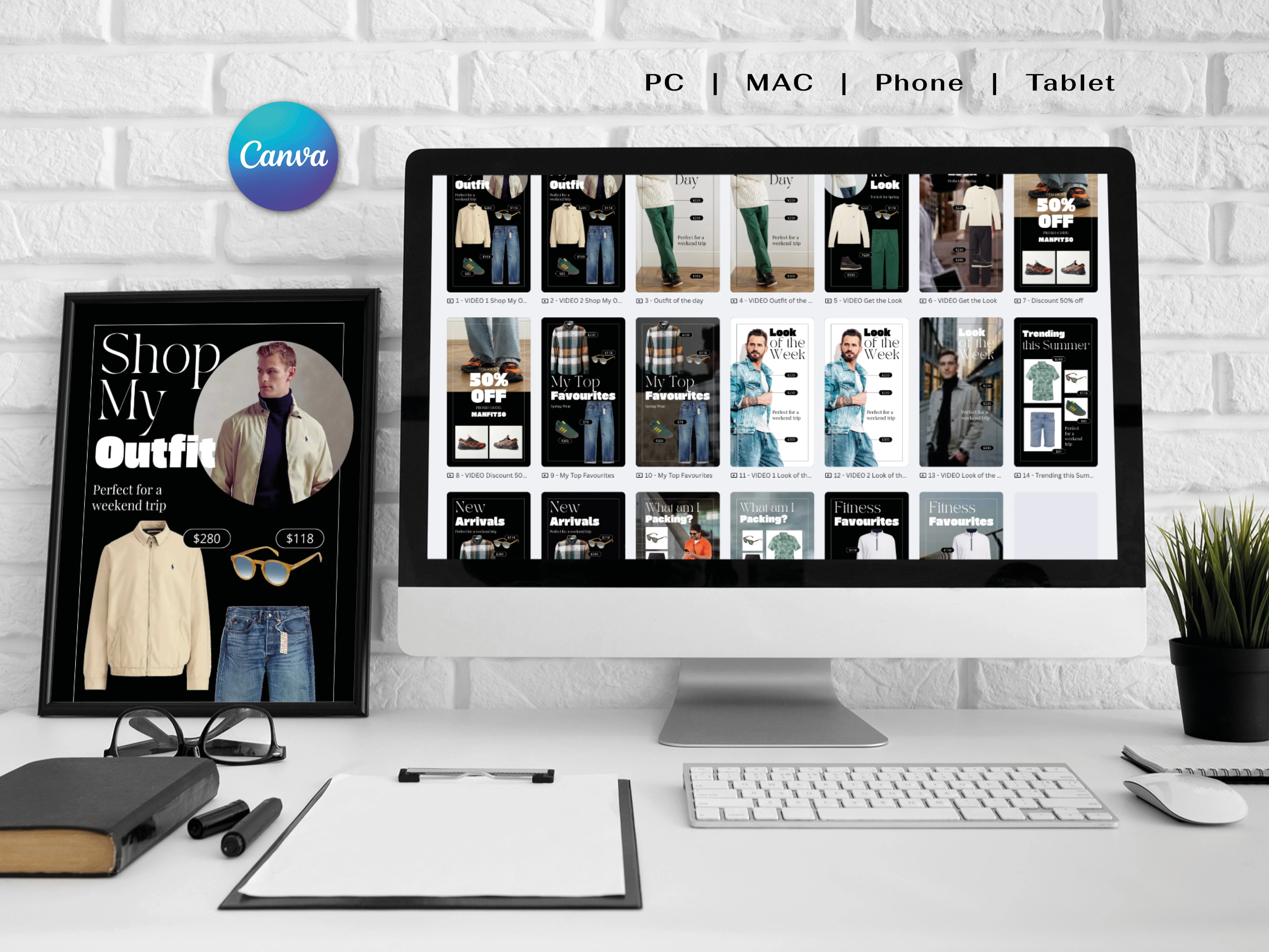 Influencer Video Templates - Men's Style BLACK