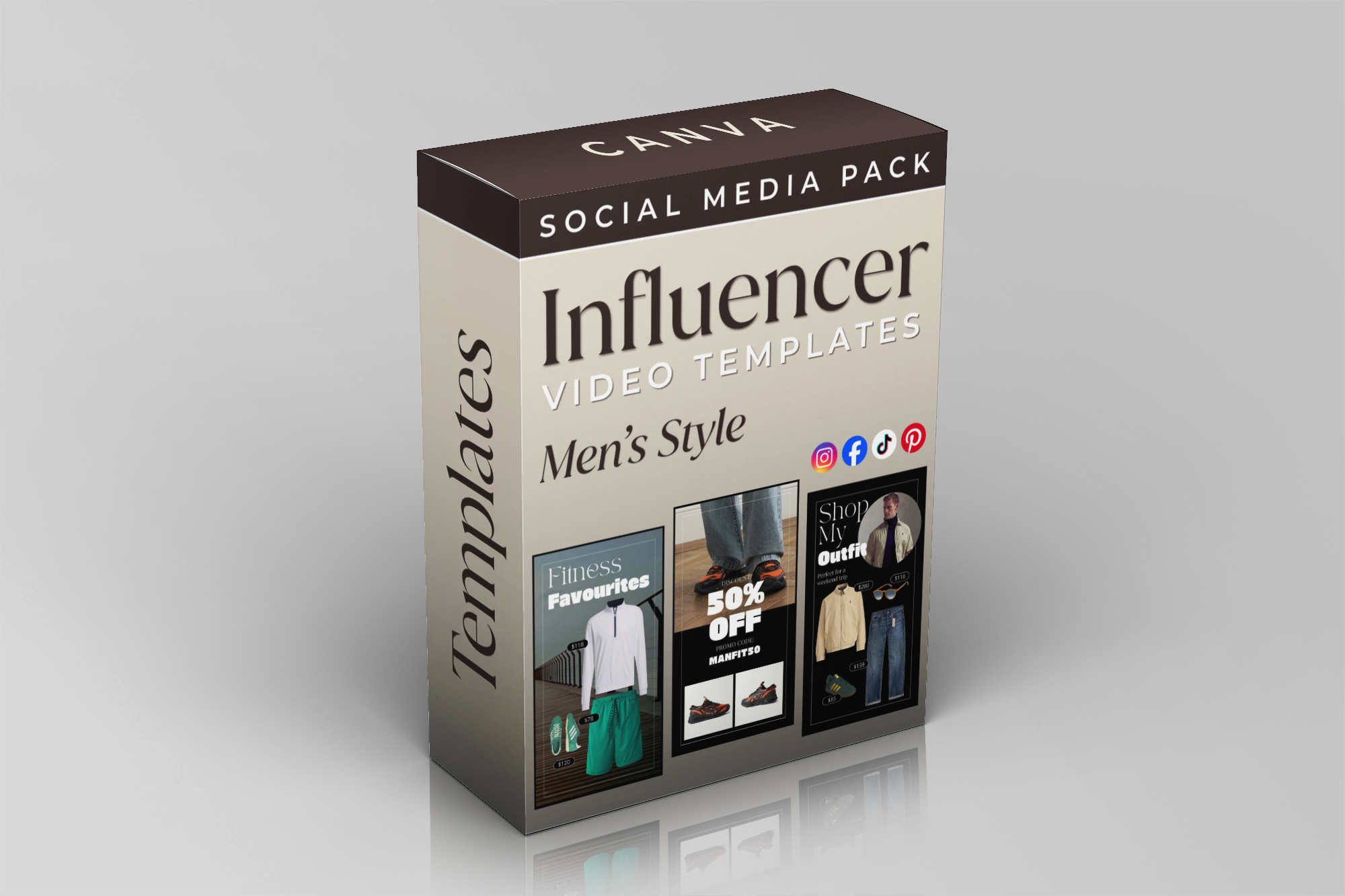 Influencer Video Templates - Men's Style BLACK