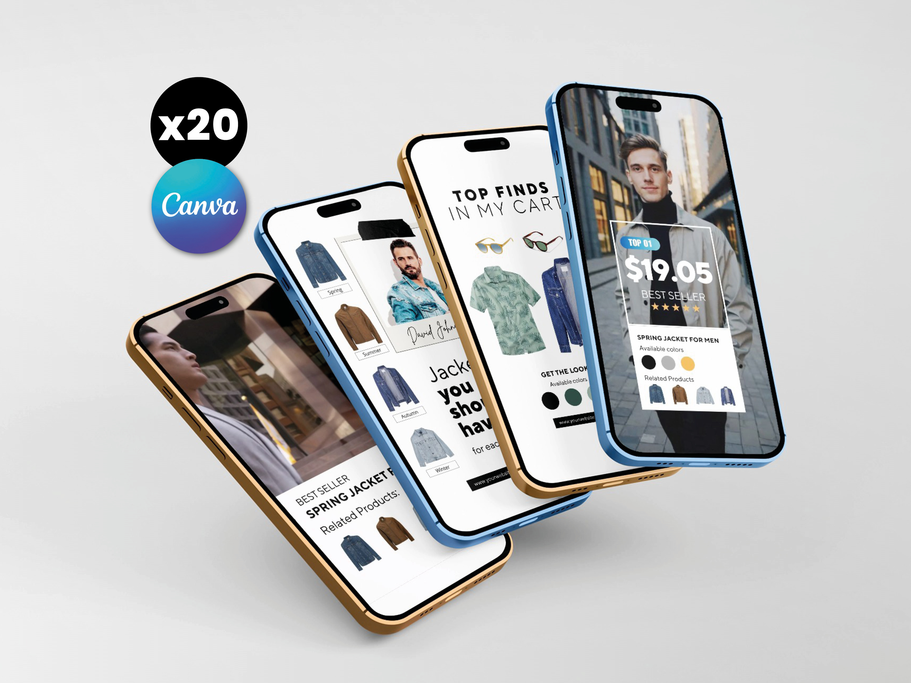 Influencer Video Templates – Men's Style WHITE