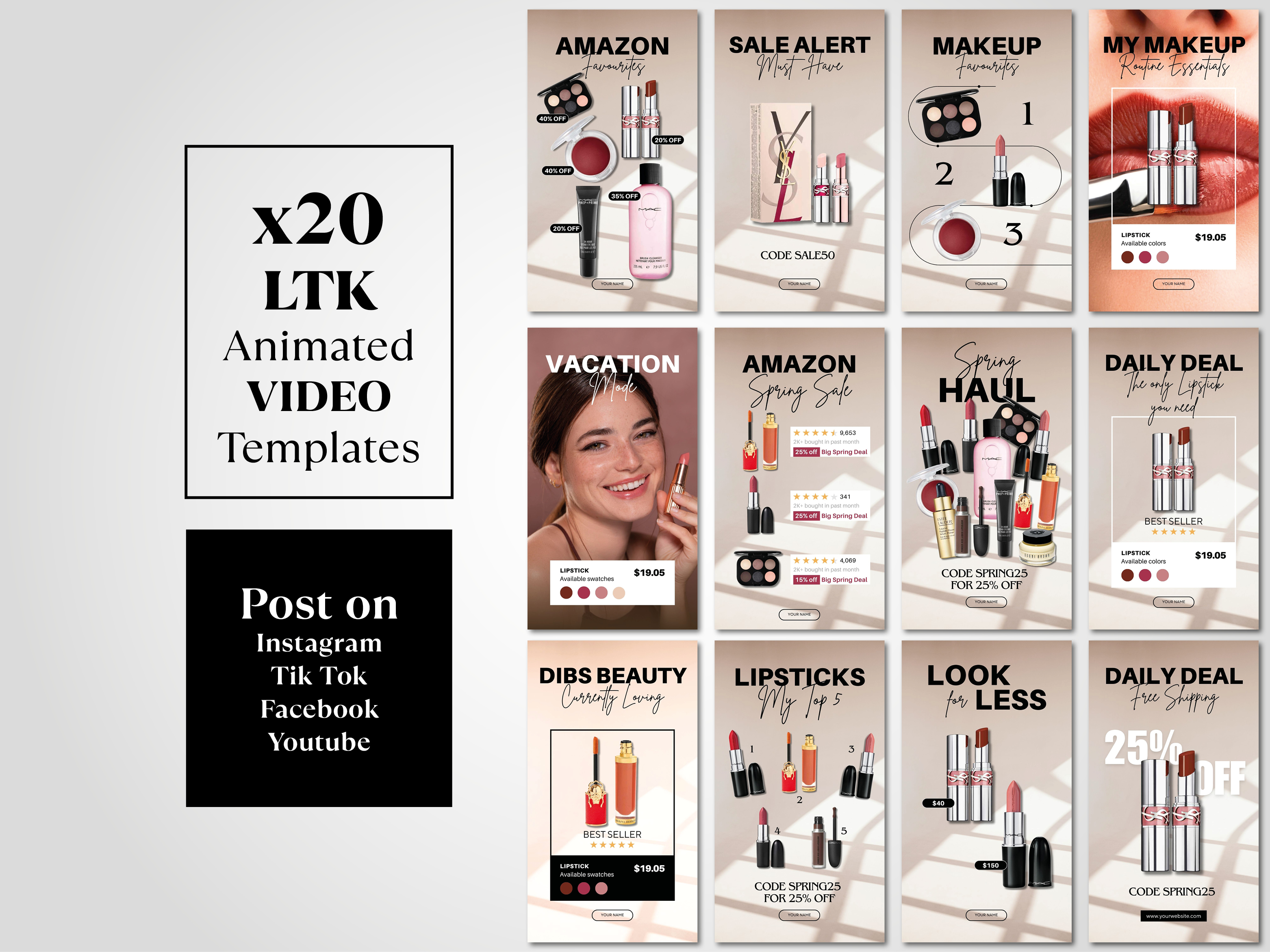 Influencer Video Templates – Beauty Products