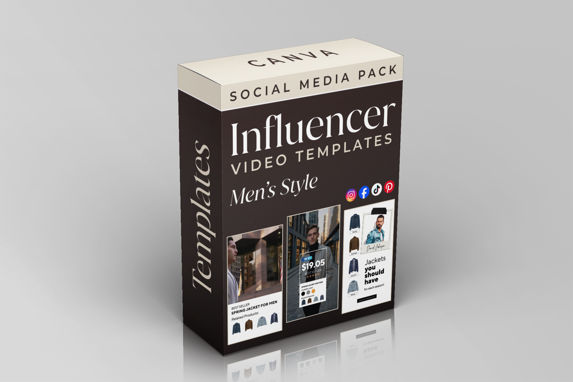 Influencer Video Templates – Men's Style WHITE