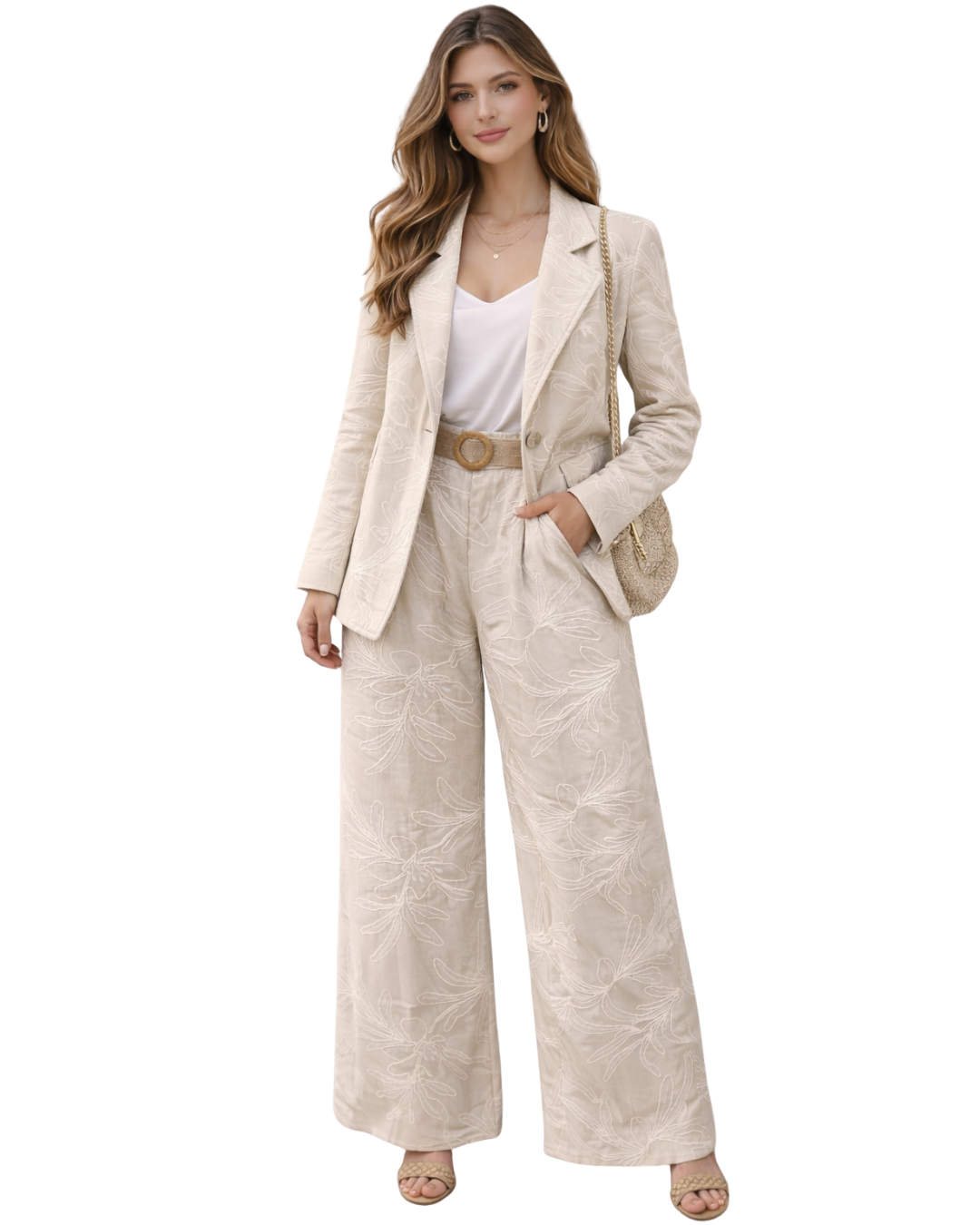 Blazer Sabbia Ricamato