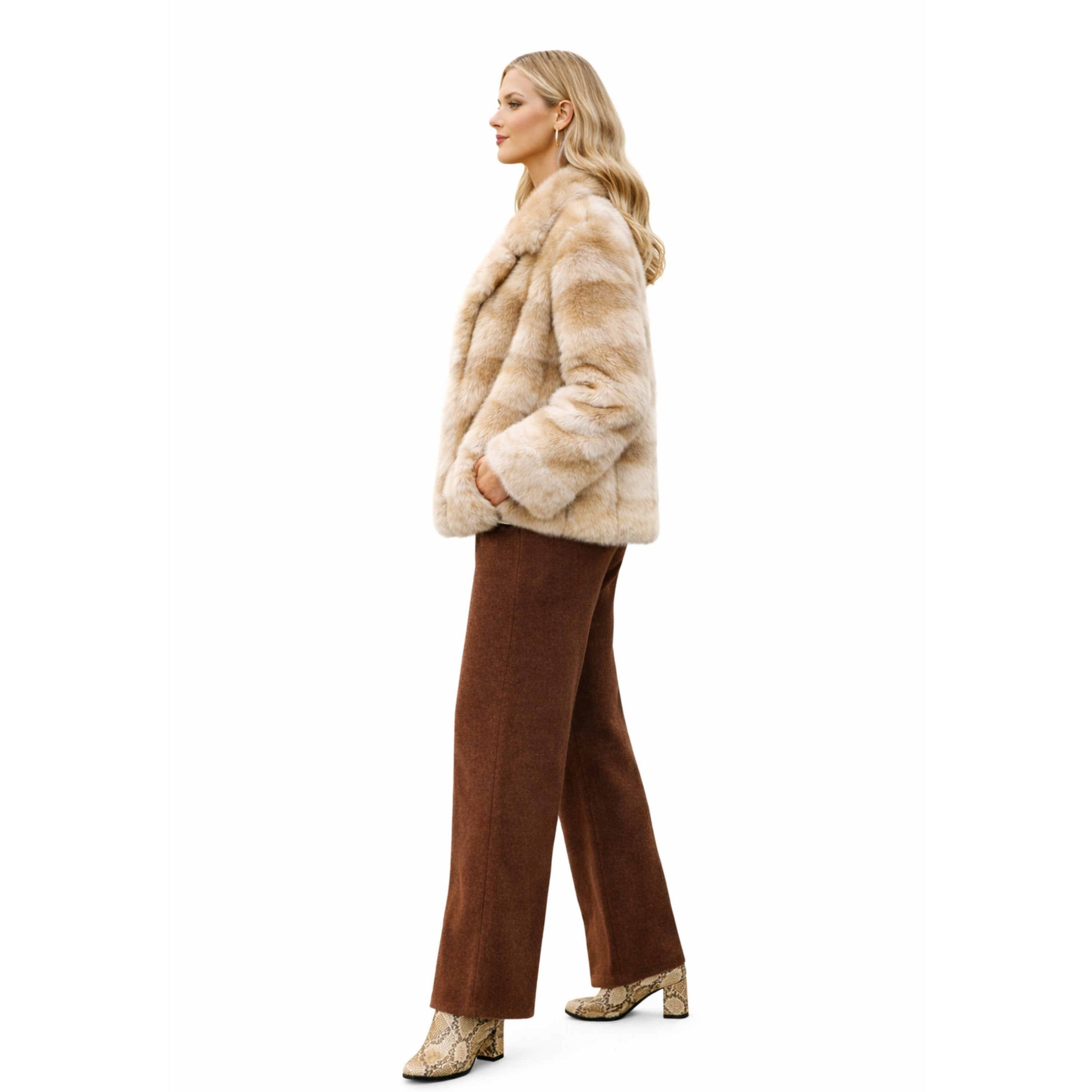 Faux Fur Striped Jacket