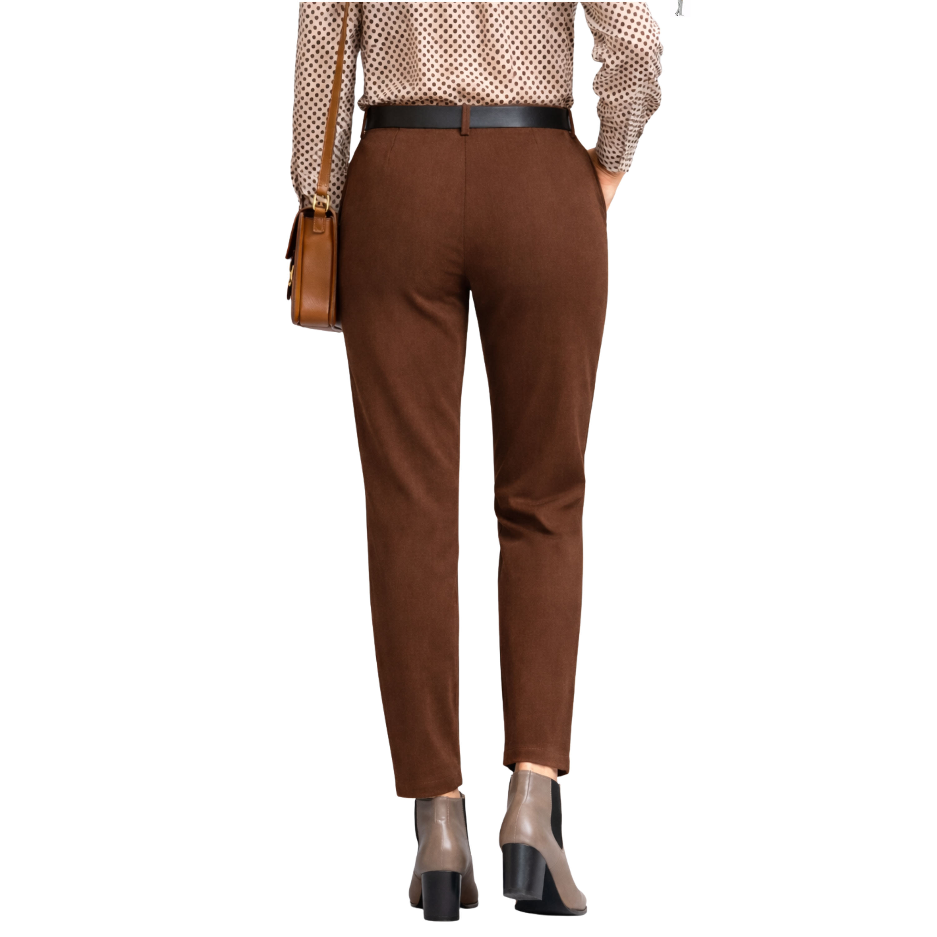 Pantaloni eleganti in panno marroni