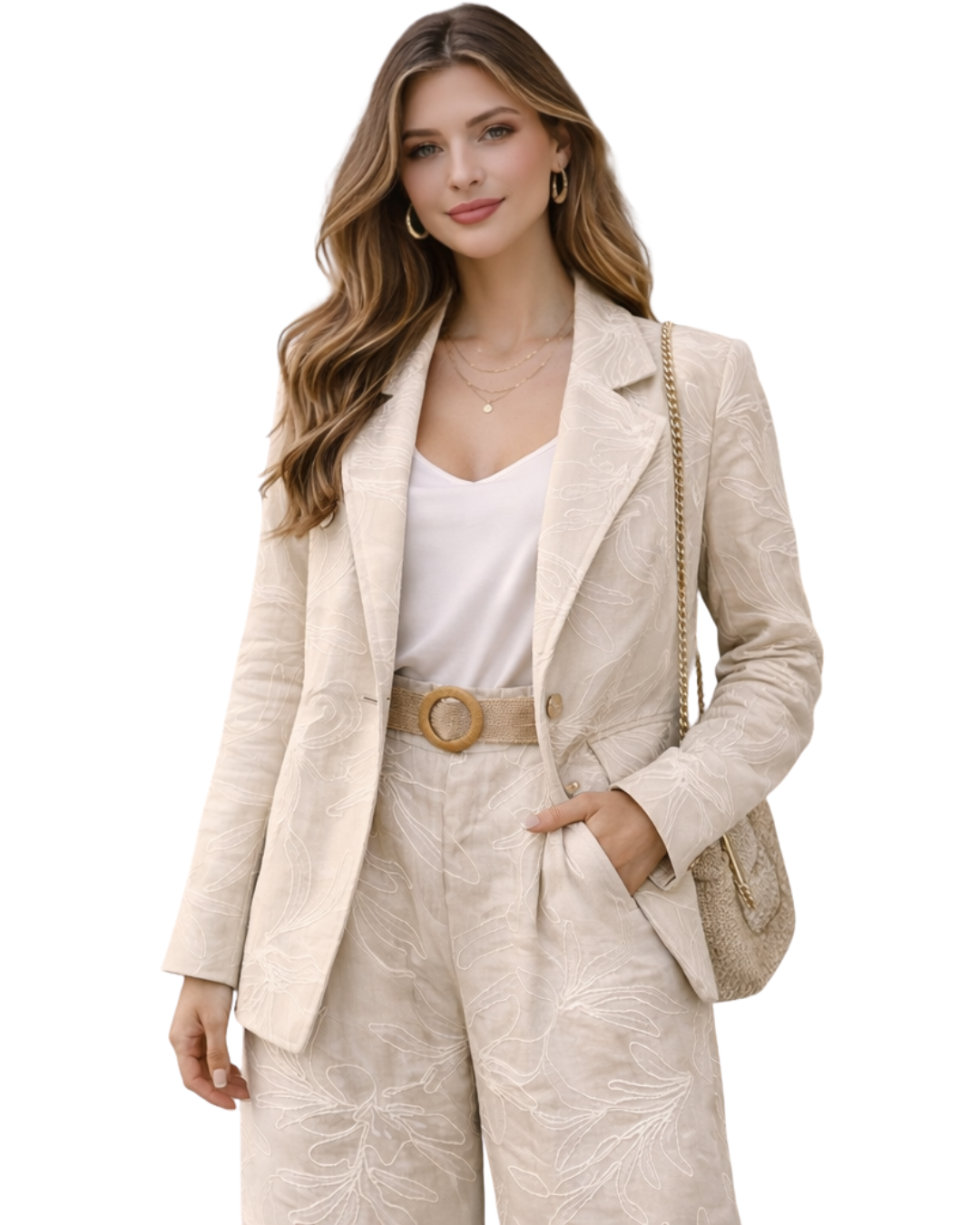 Blazer Sabbia Ricamato