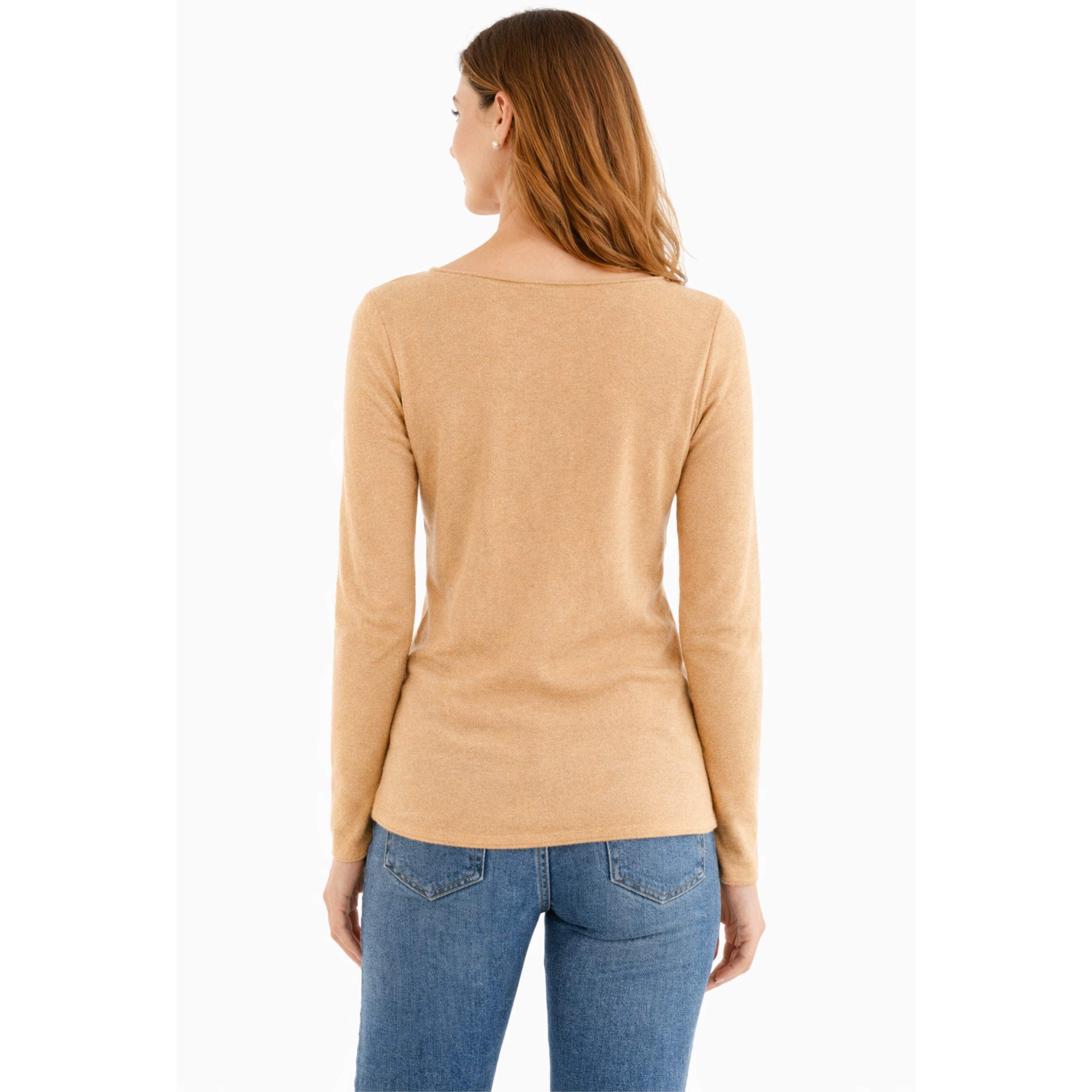 Maglia Donna Manica Lunga cammello misto cashmere
