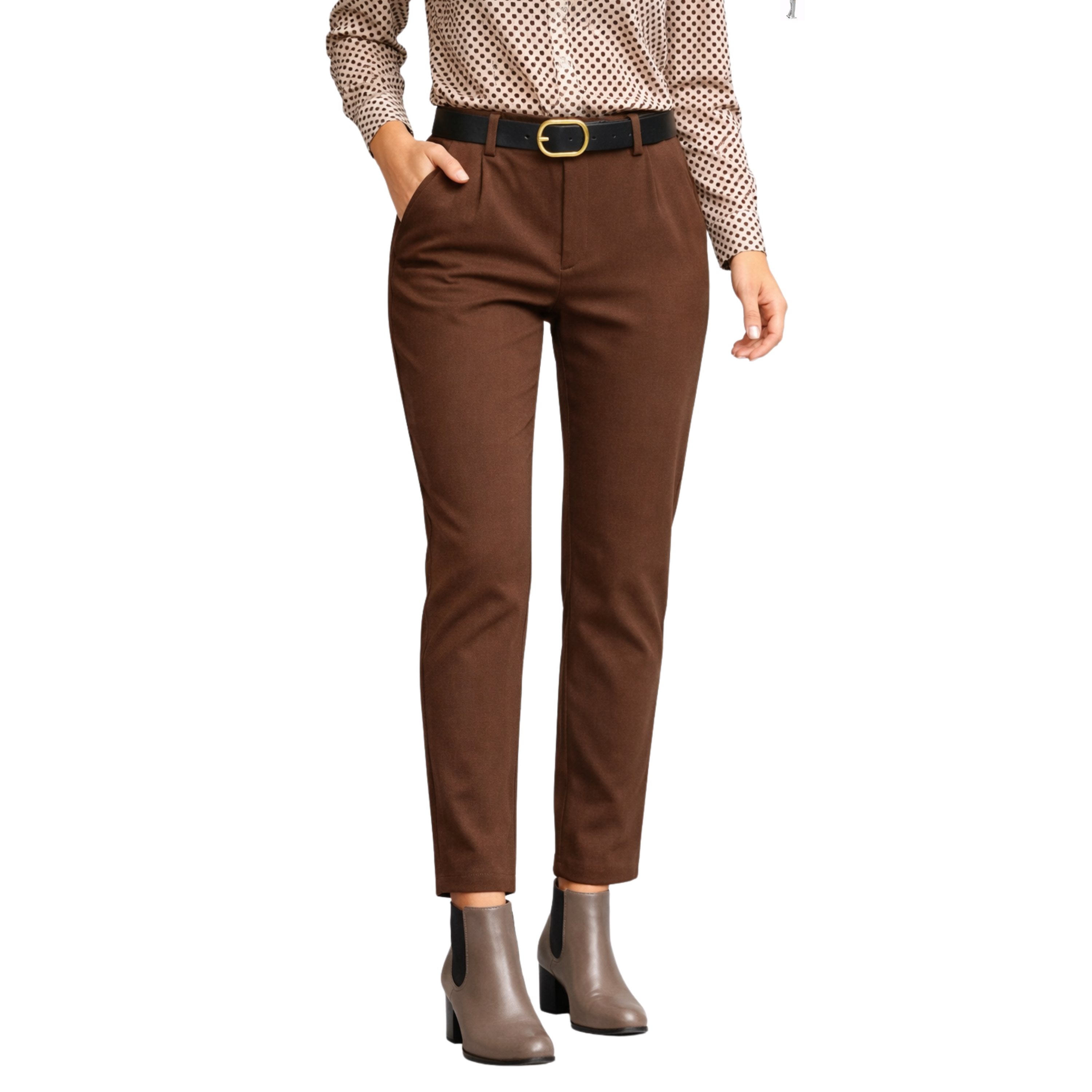 Pantaloni eleganti in panno marroni