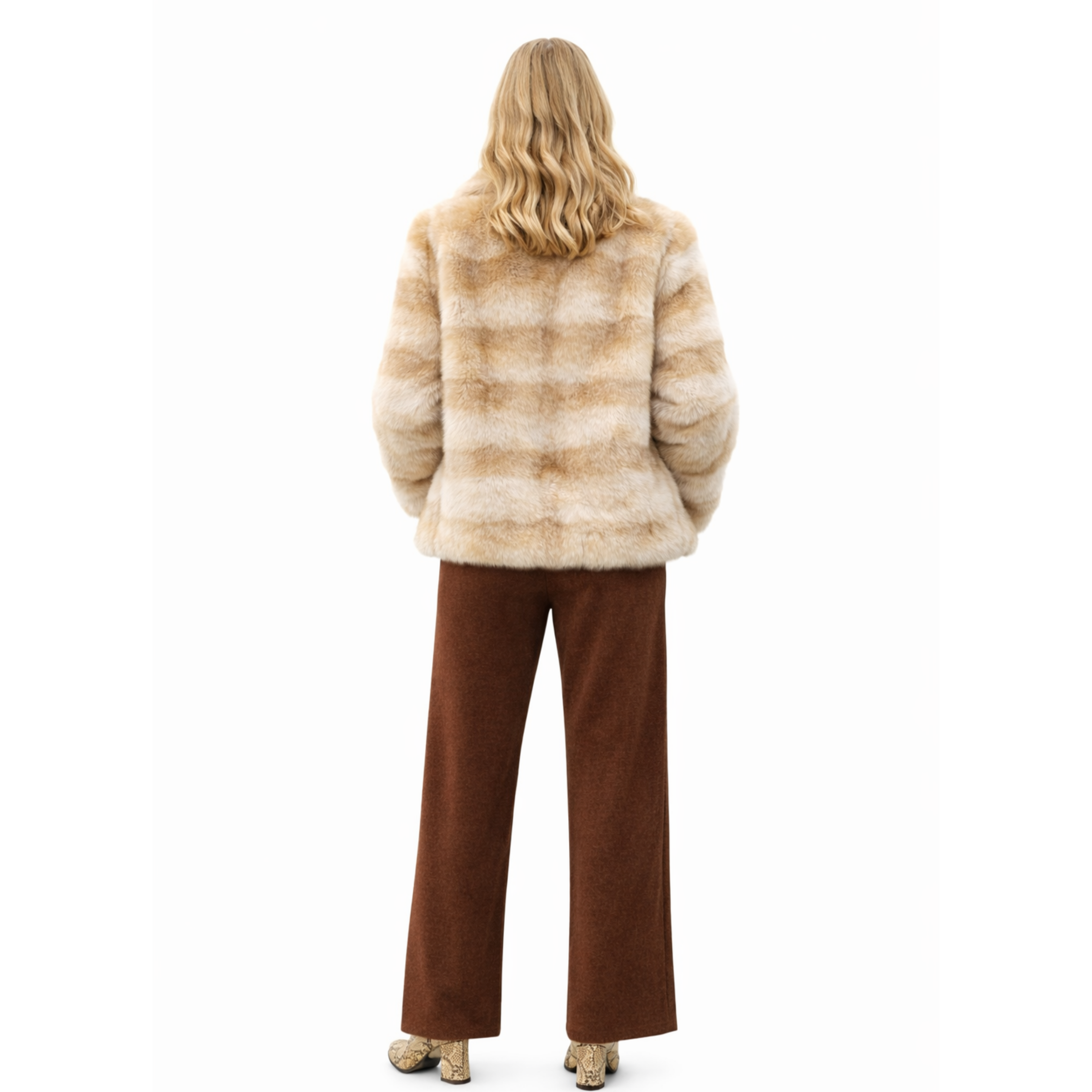 Faux Fur Striped Jacket