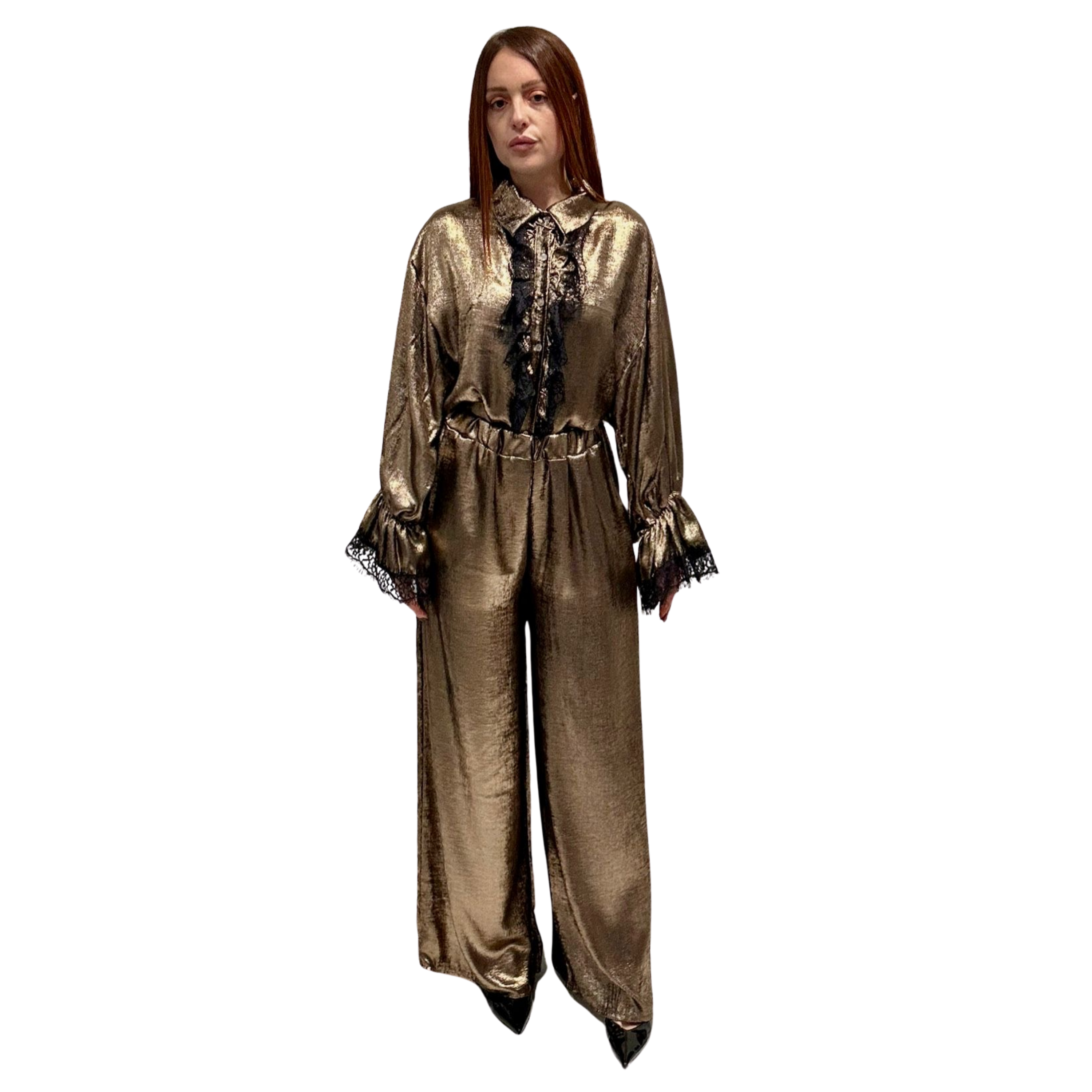 Golden lace jumpsuit