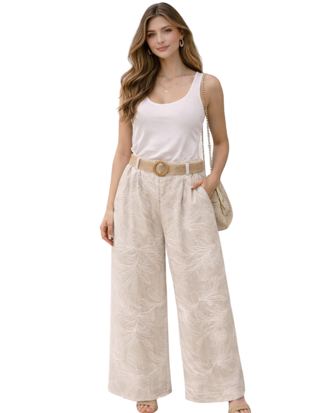 Pantaloni A Palazzo Floreali