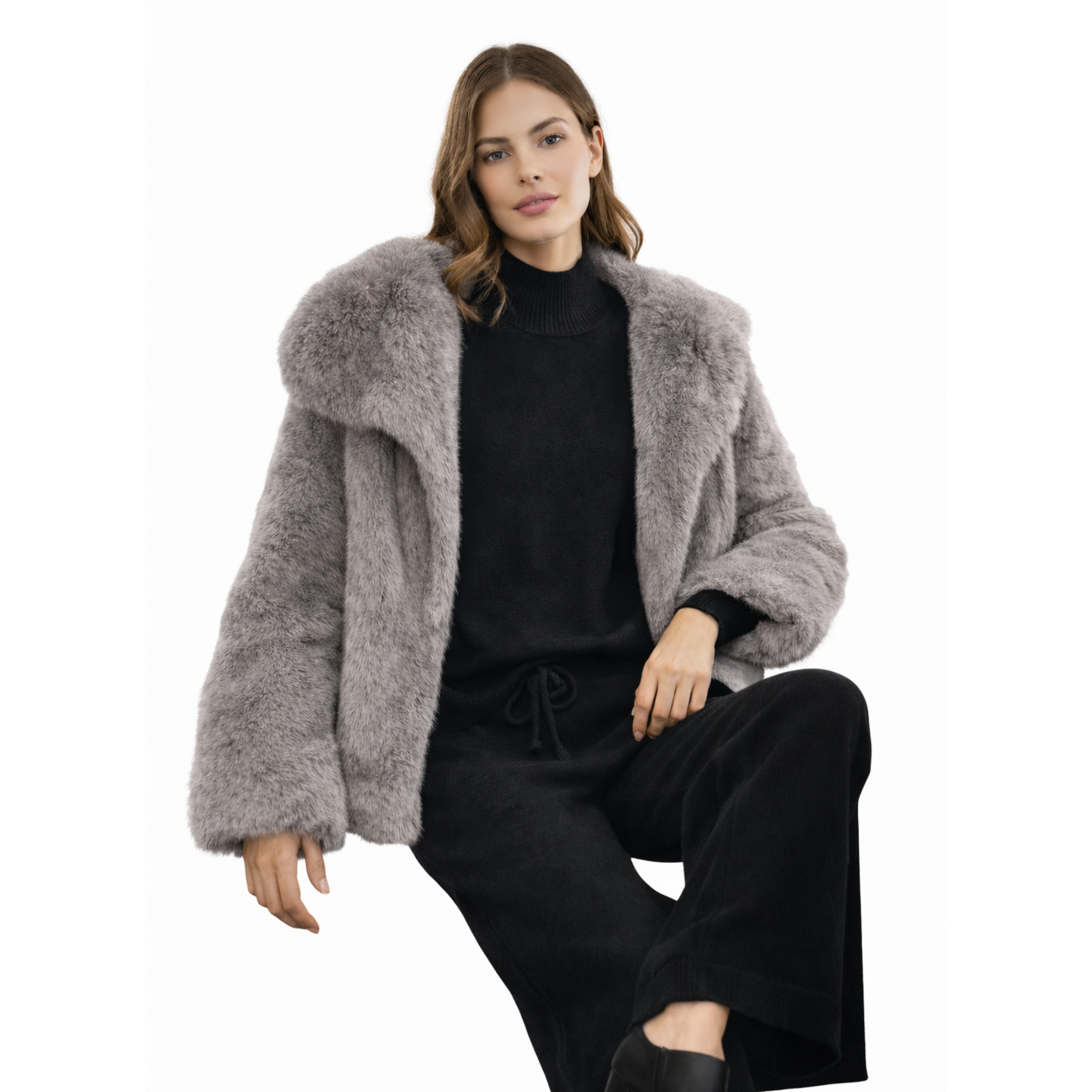 Black knit loungewear set