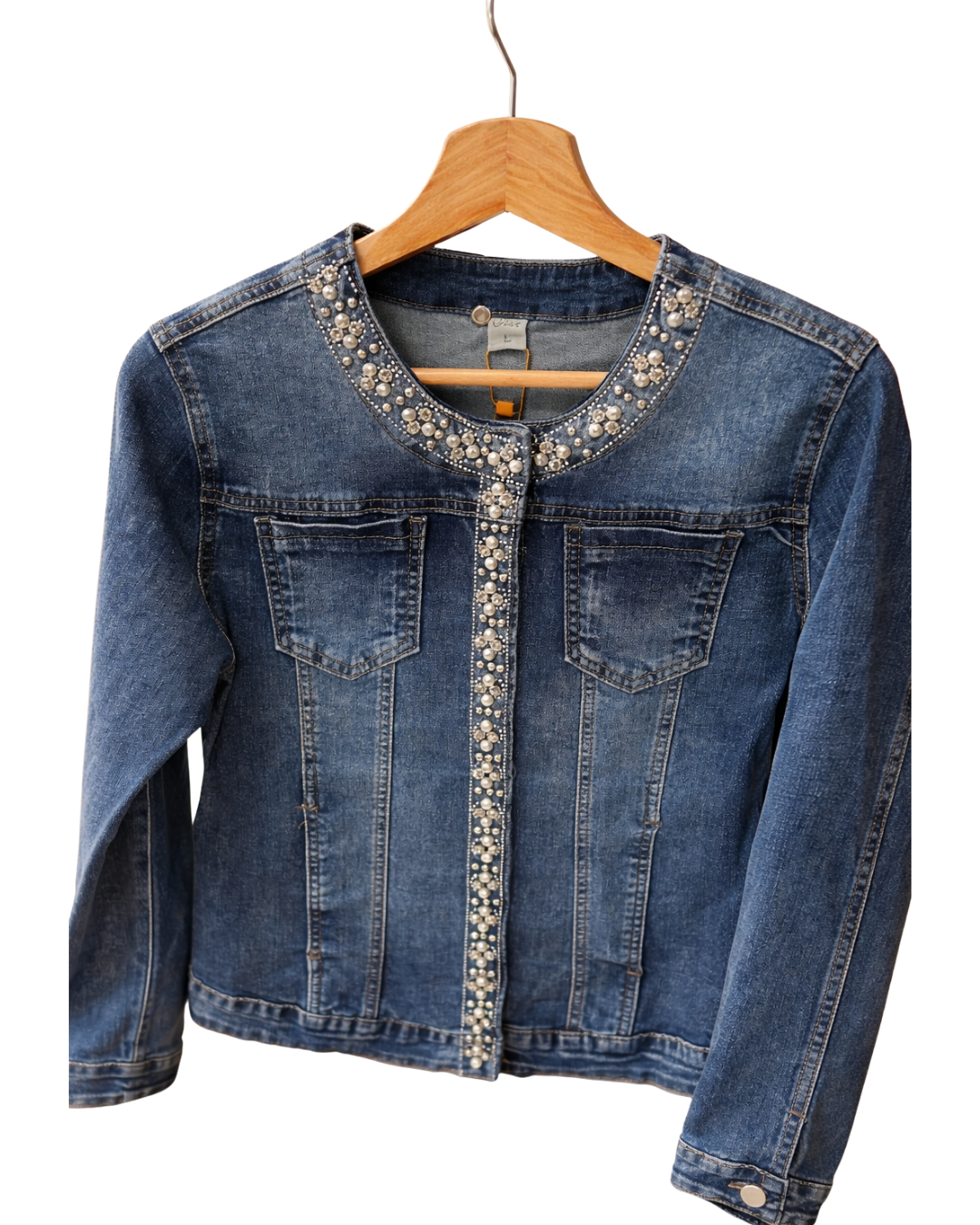 Giacca di jeans con perle