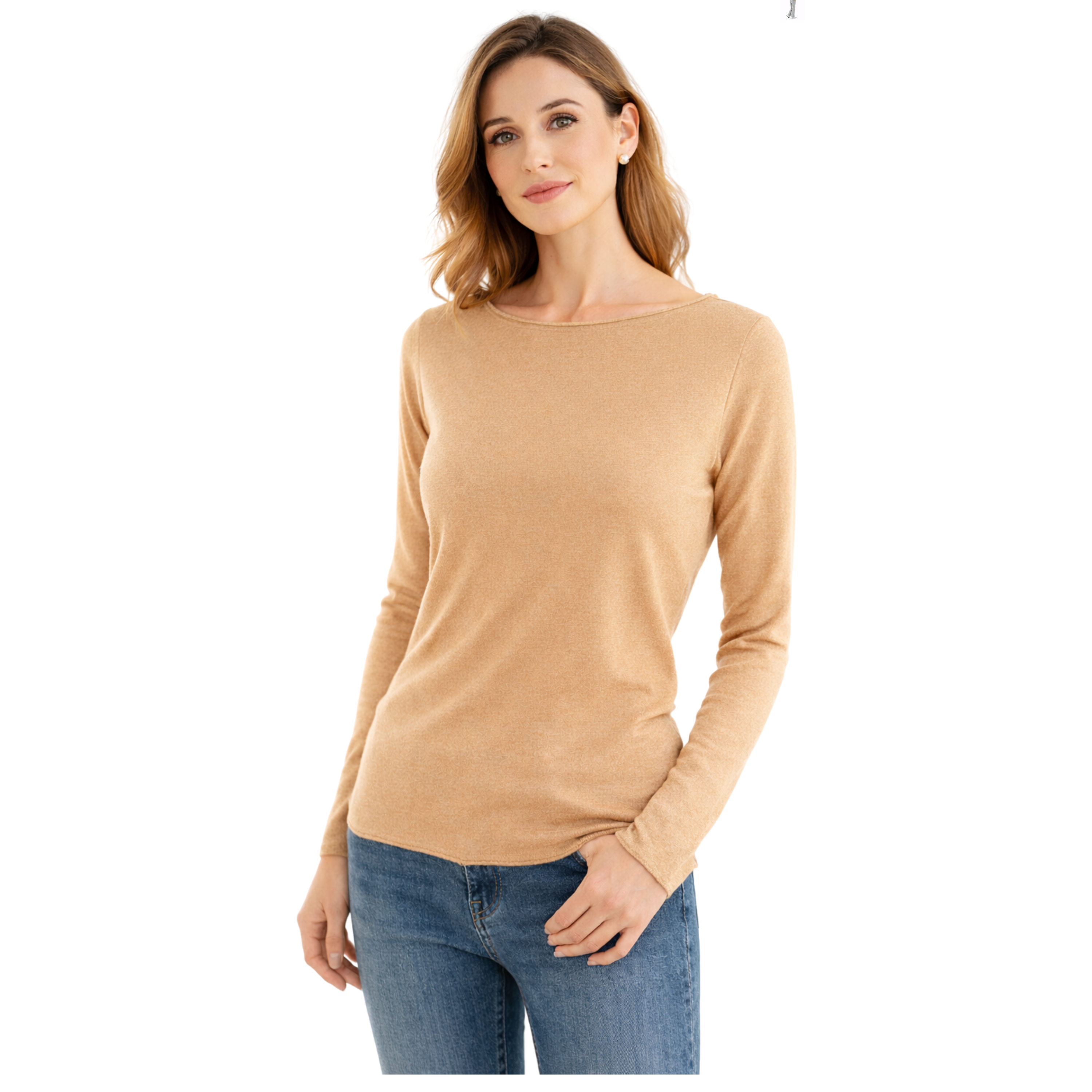 Maglia Donna Manica Lunga cammello misto cashmere