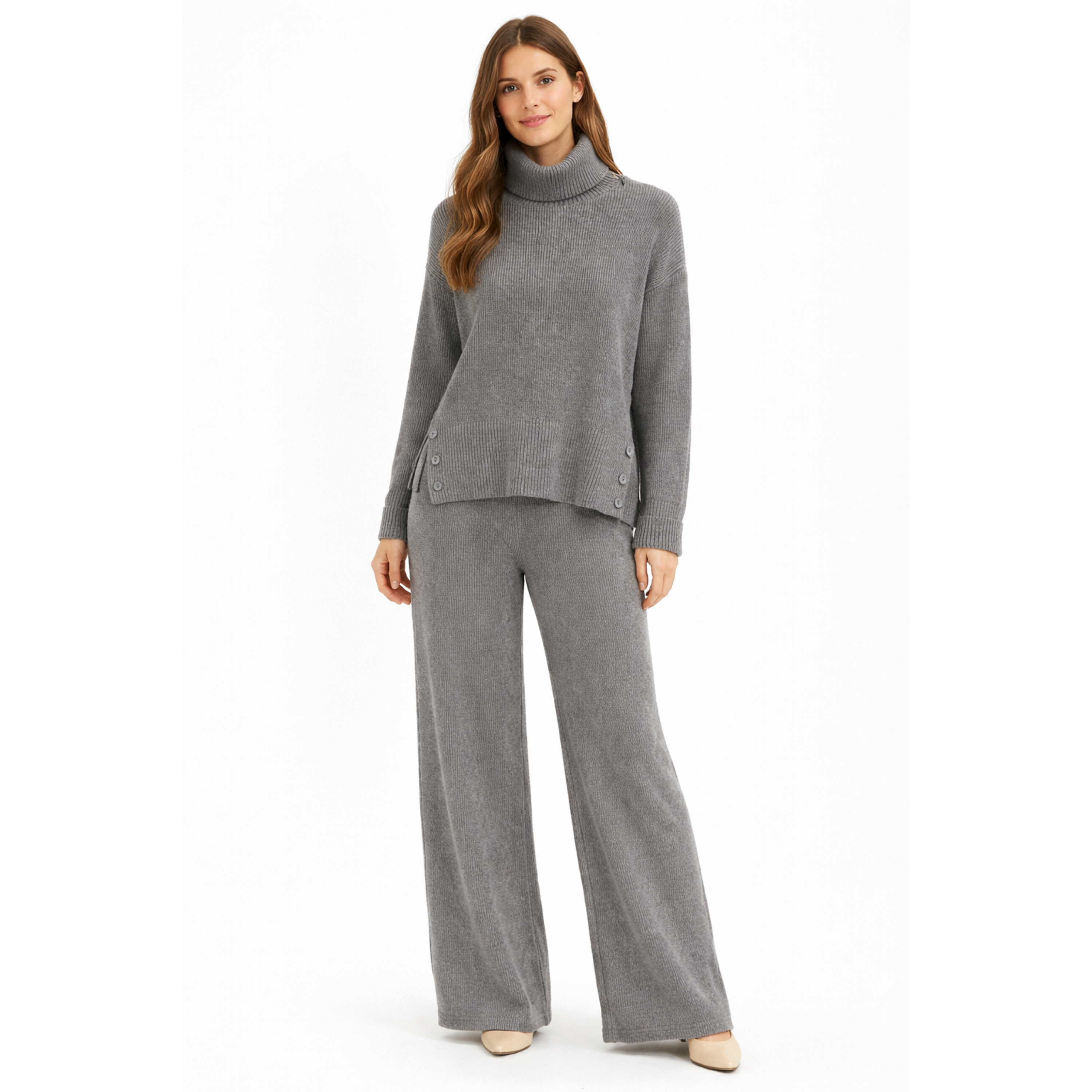 Gray Knit Lounge Set