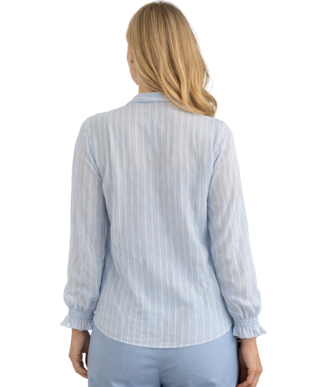 Camicia a righe con volant