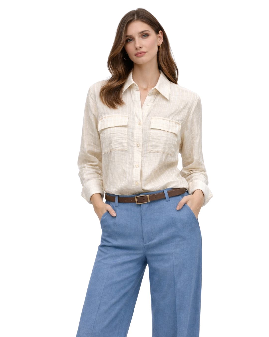 Camicia in Tencel beige