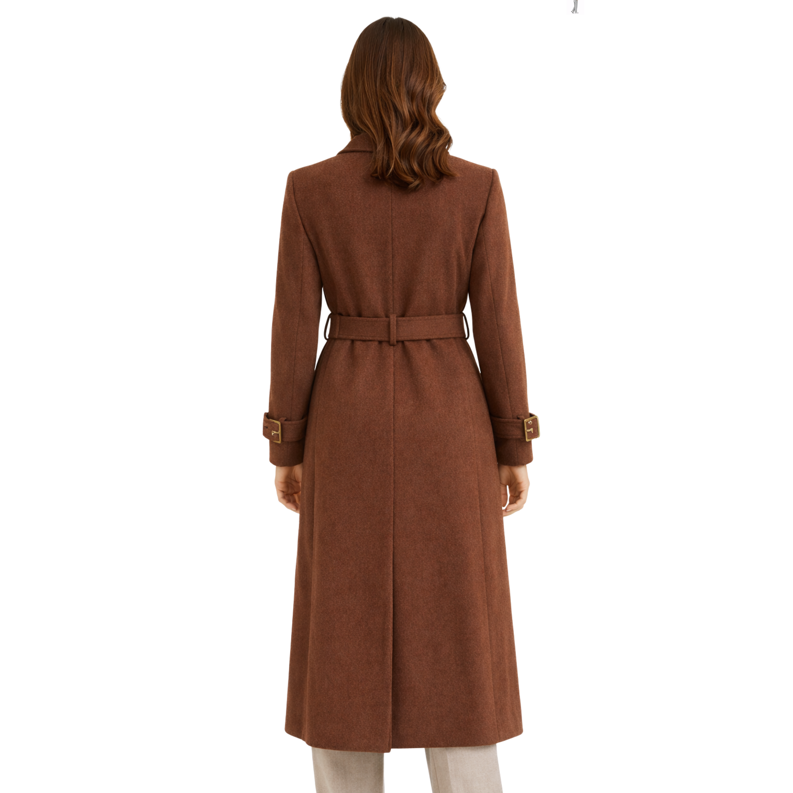 Cappotto lungo marrone donna