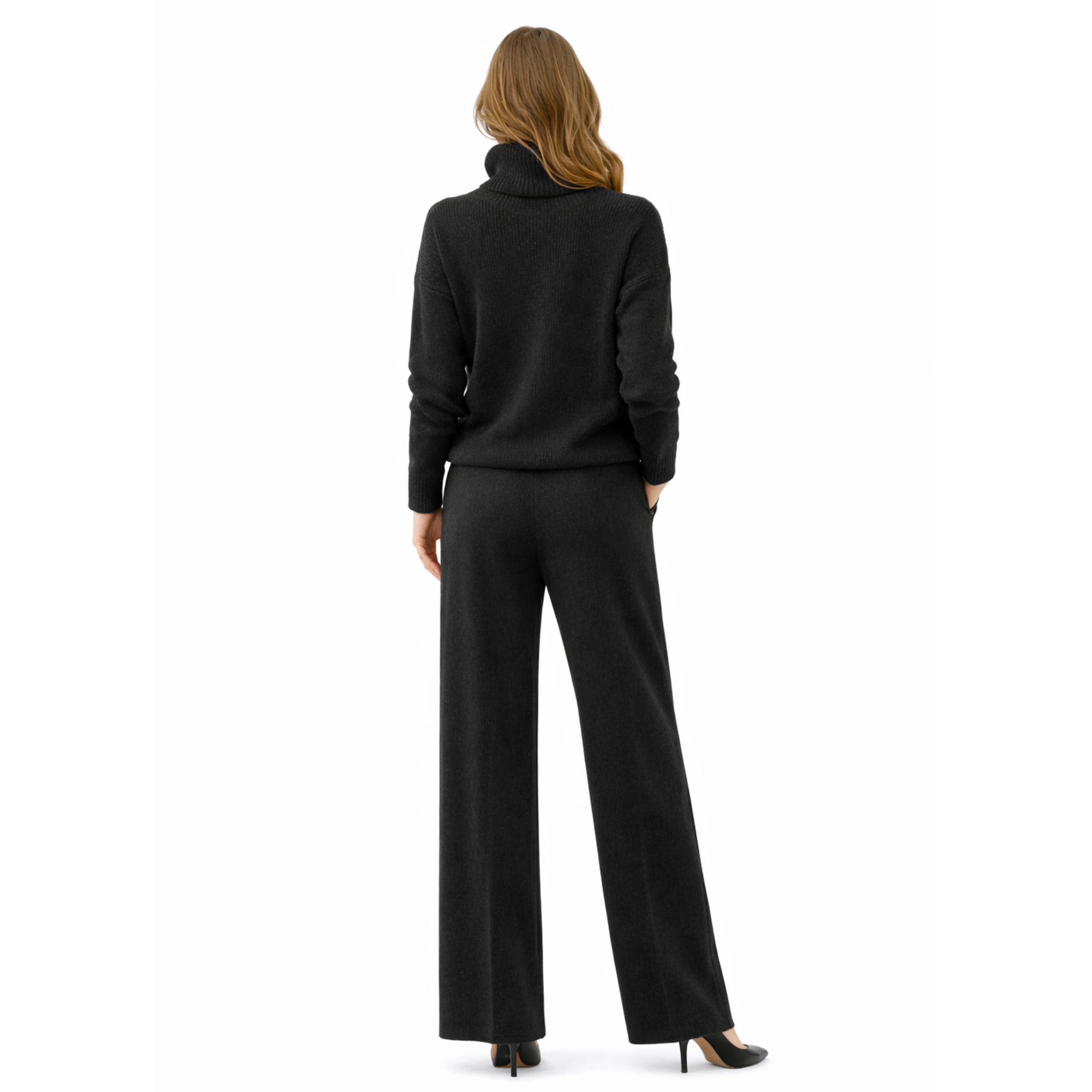 Women's Black Knit Lounge Set