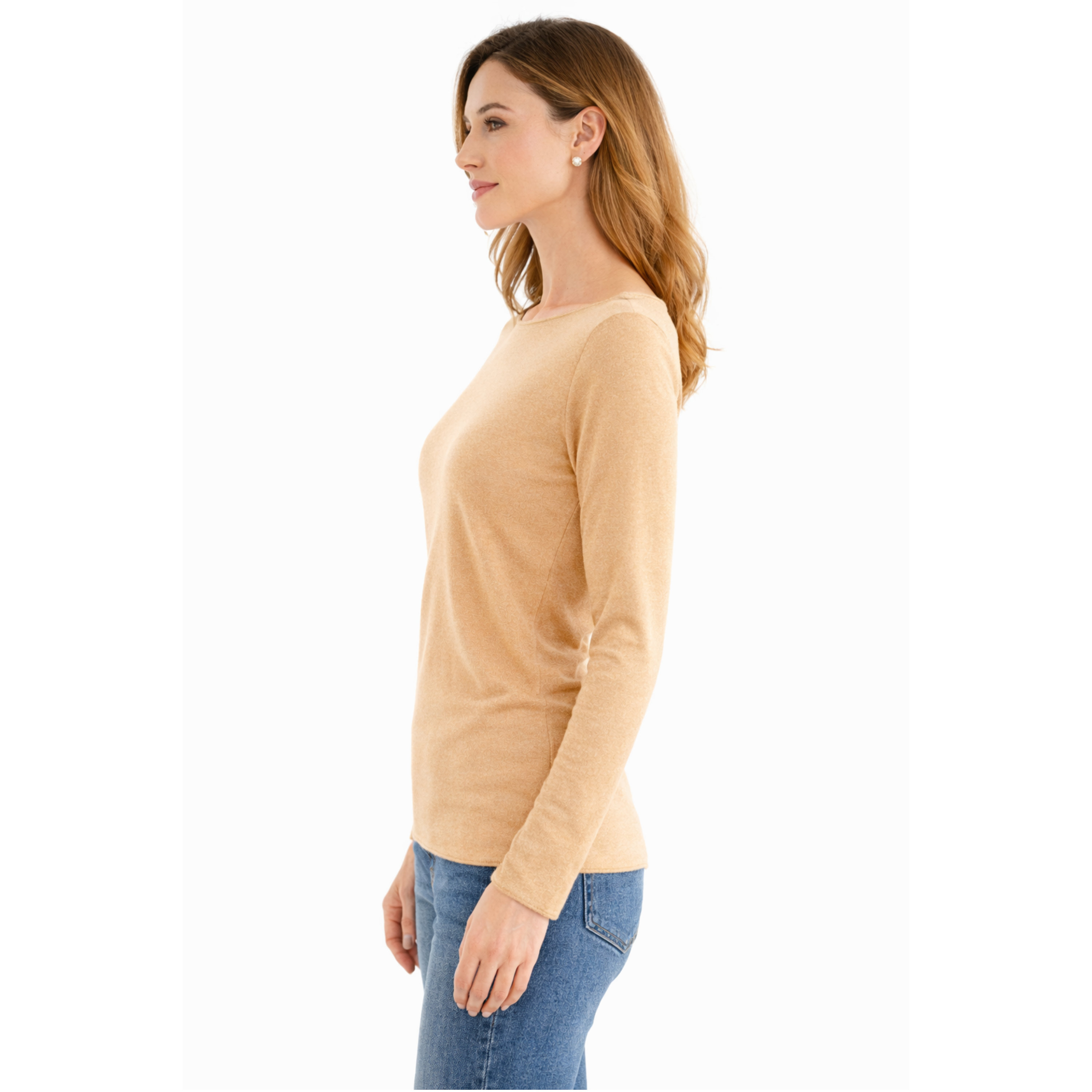 Maglia Donna Manica Lunga cammello misto cashmere
