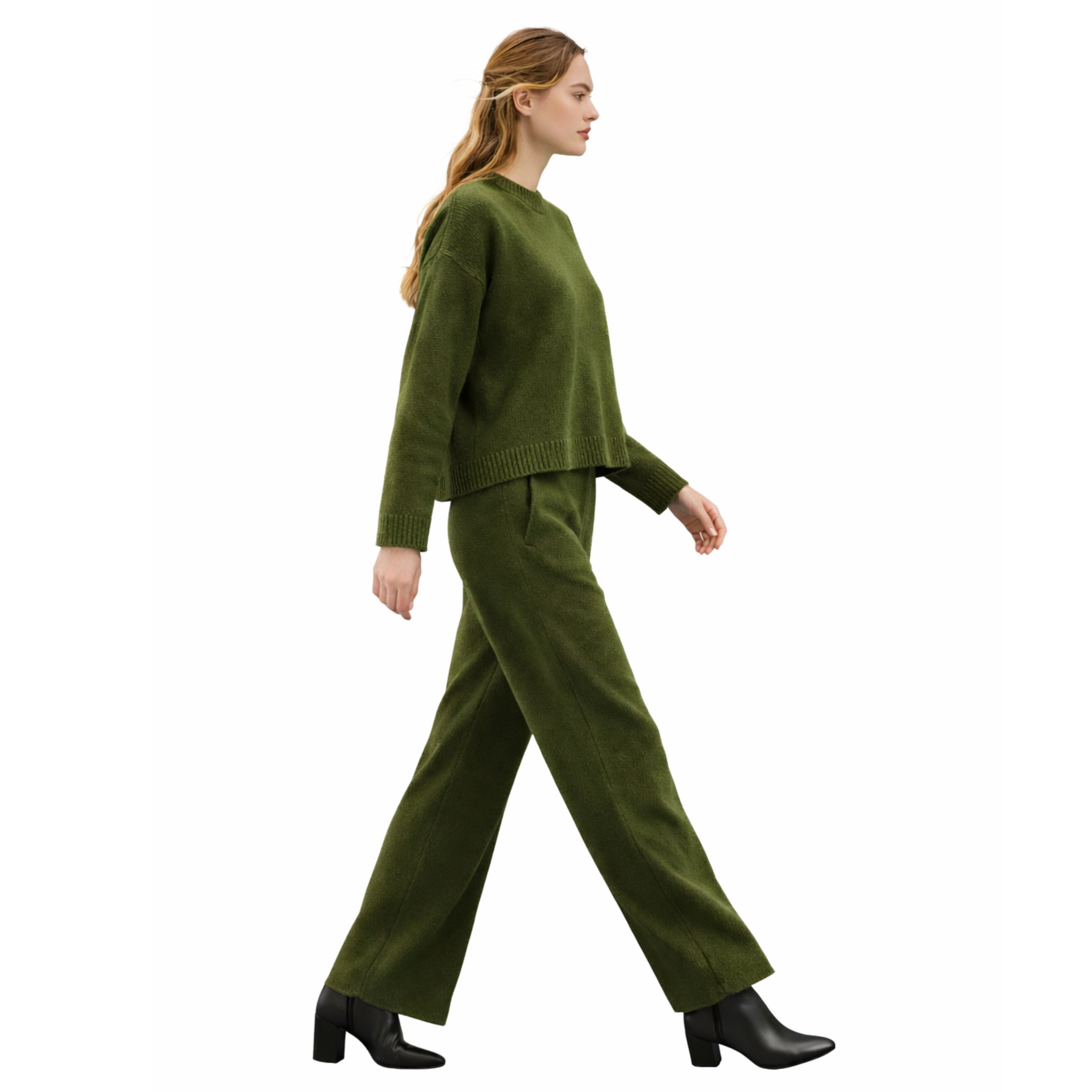 Olive Green Knit Lounge Set