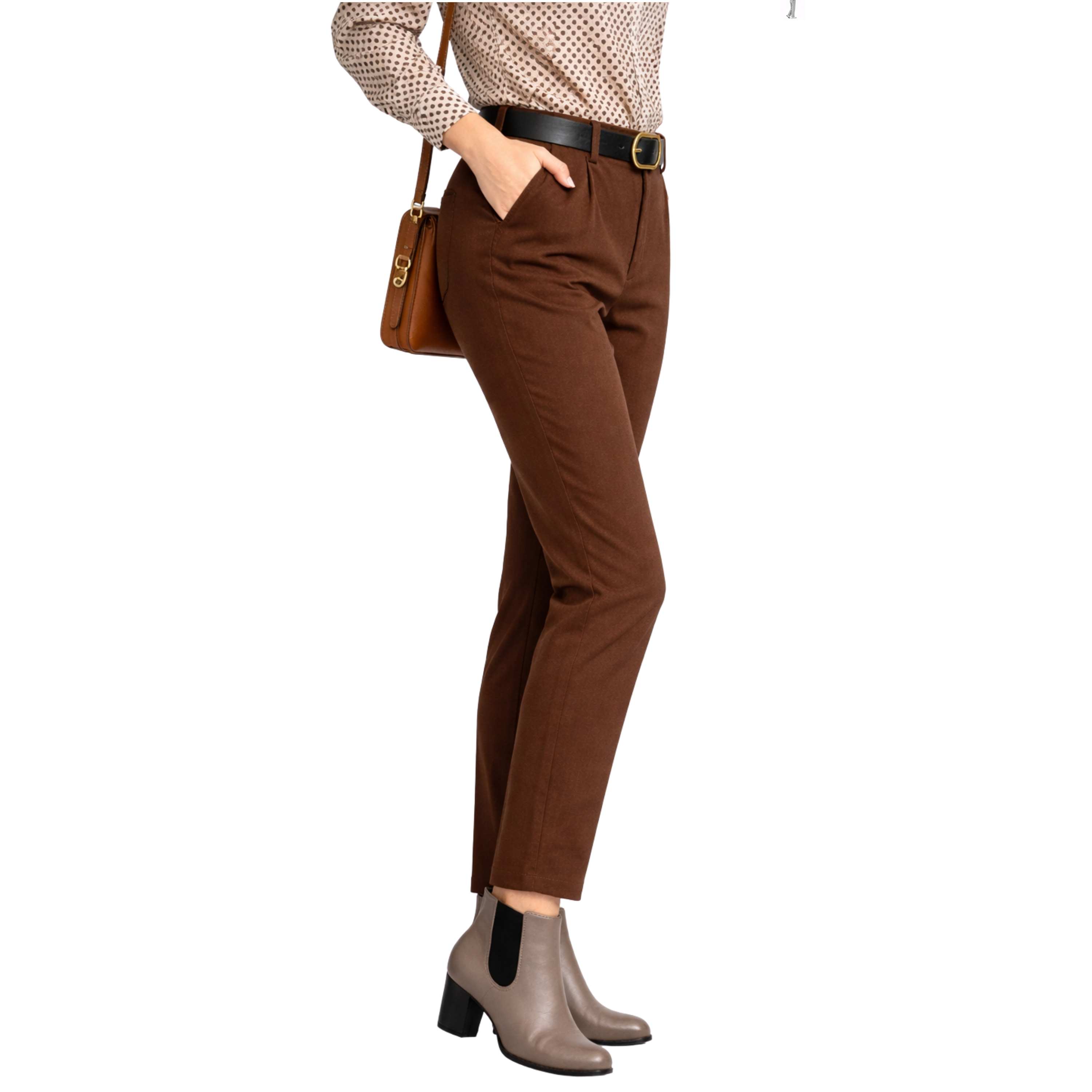 Pantaloni eleganti in panno marroni