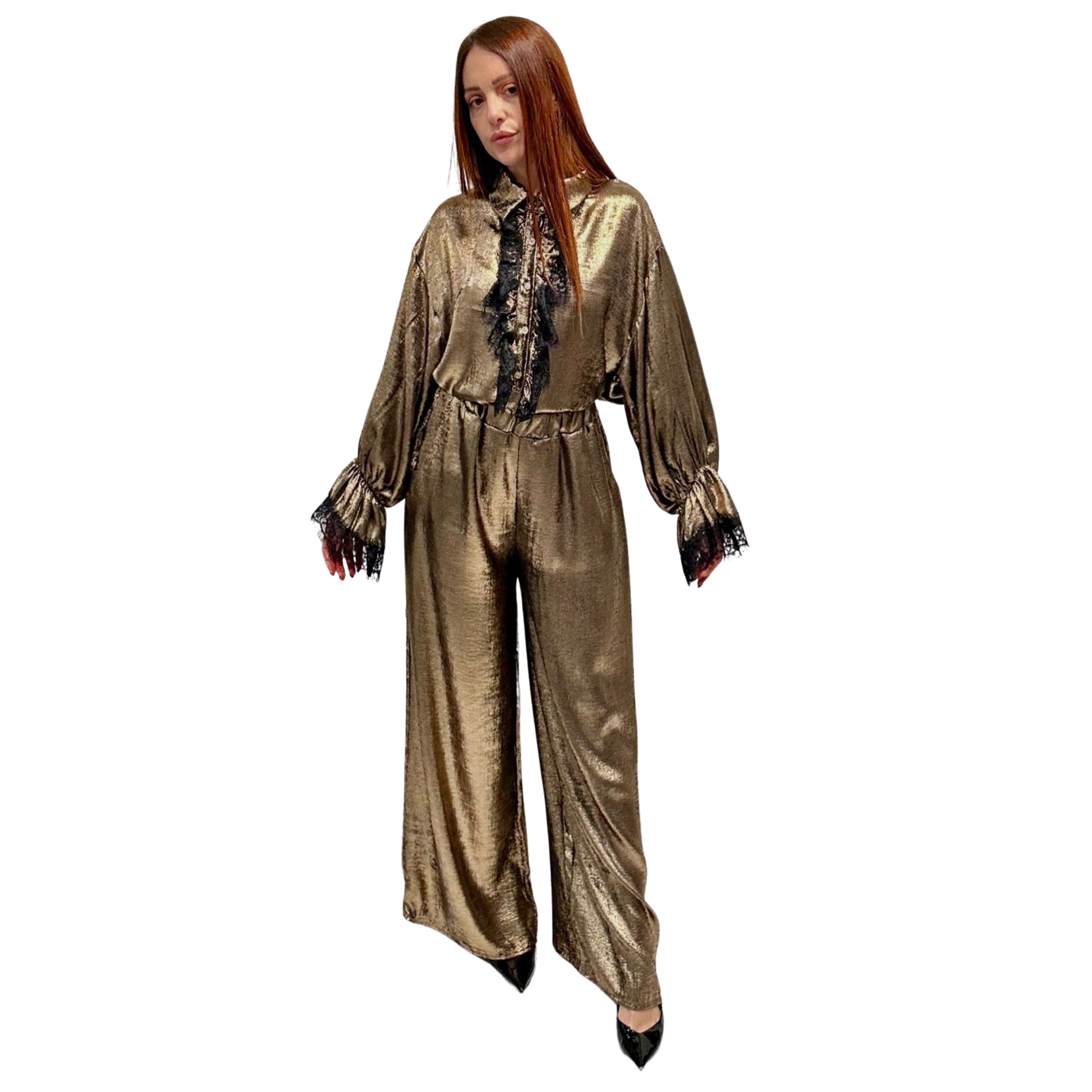 Golden lace jumpsuit