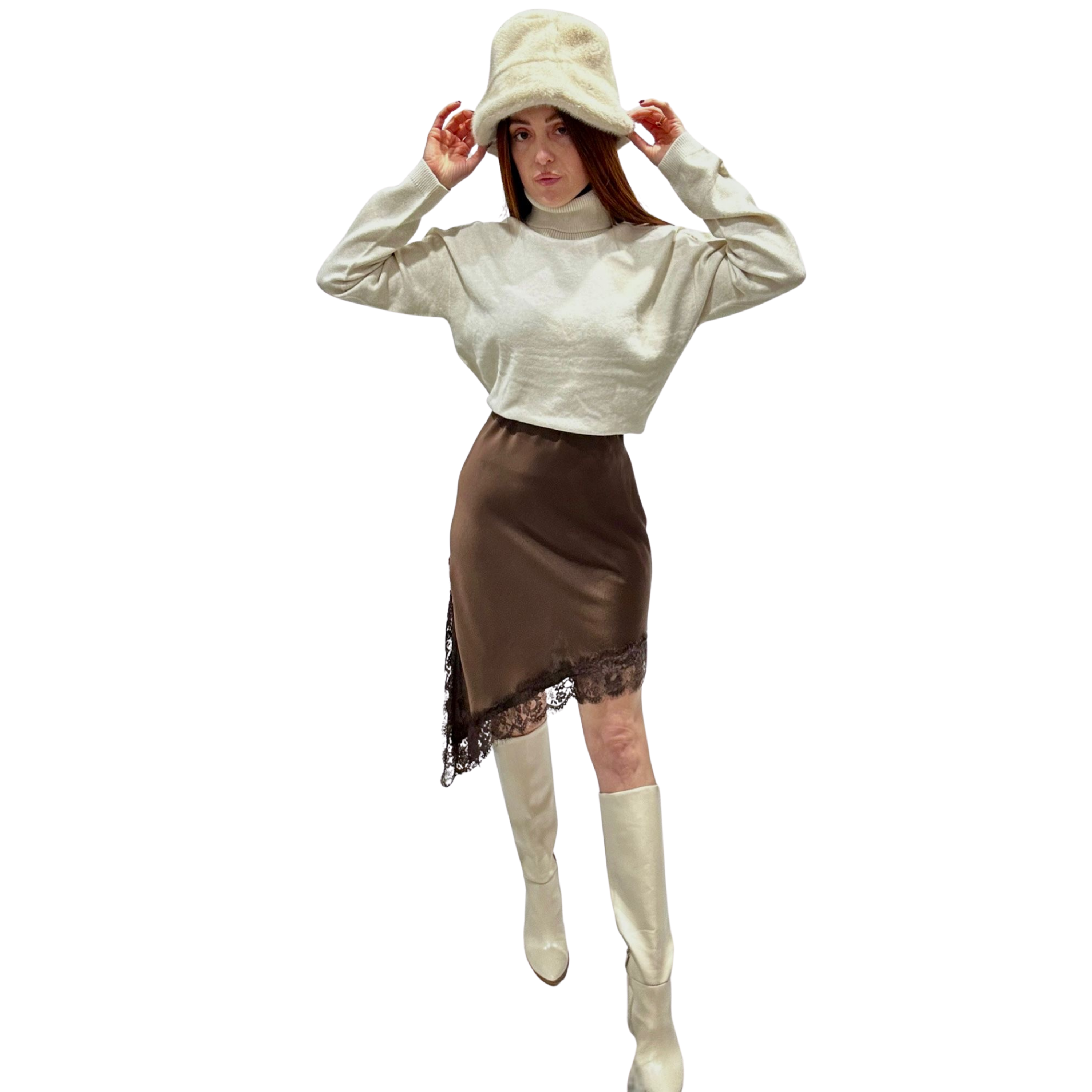 Chocolate lace skirt