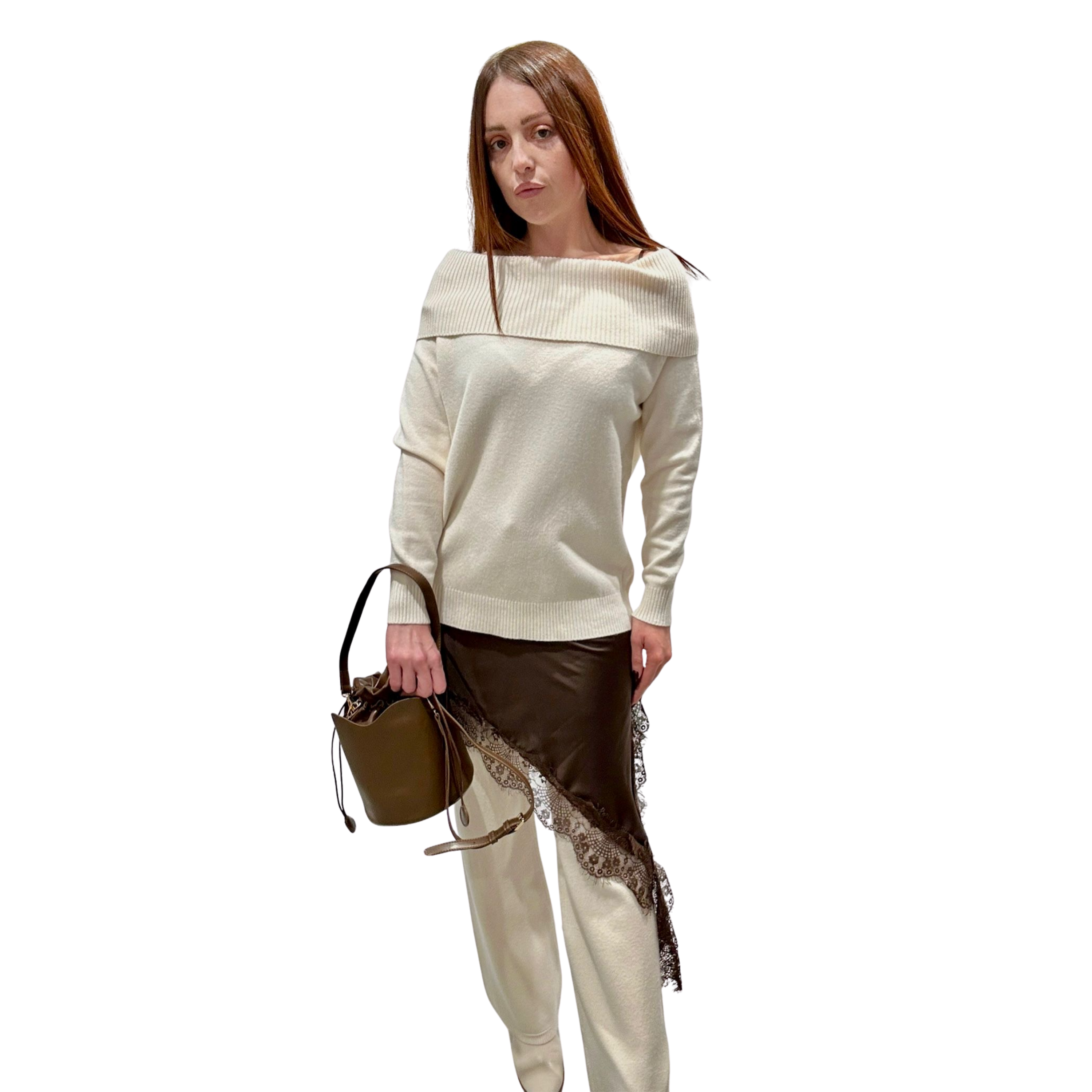 Off-Shoulder Knit Sweater