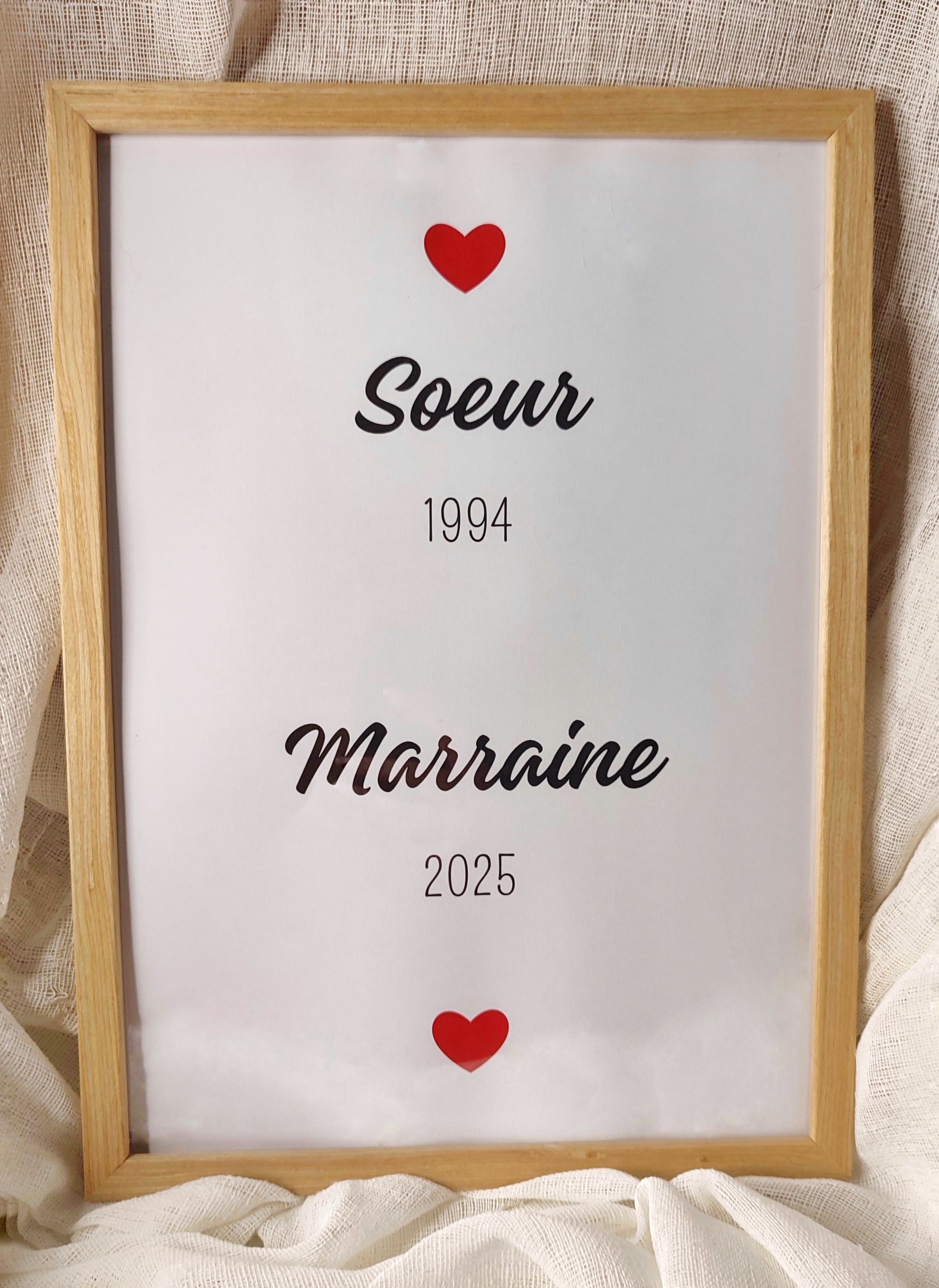 Affiche personnalisée Soeur & Marraine