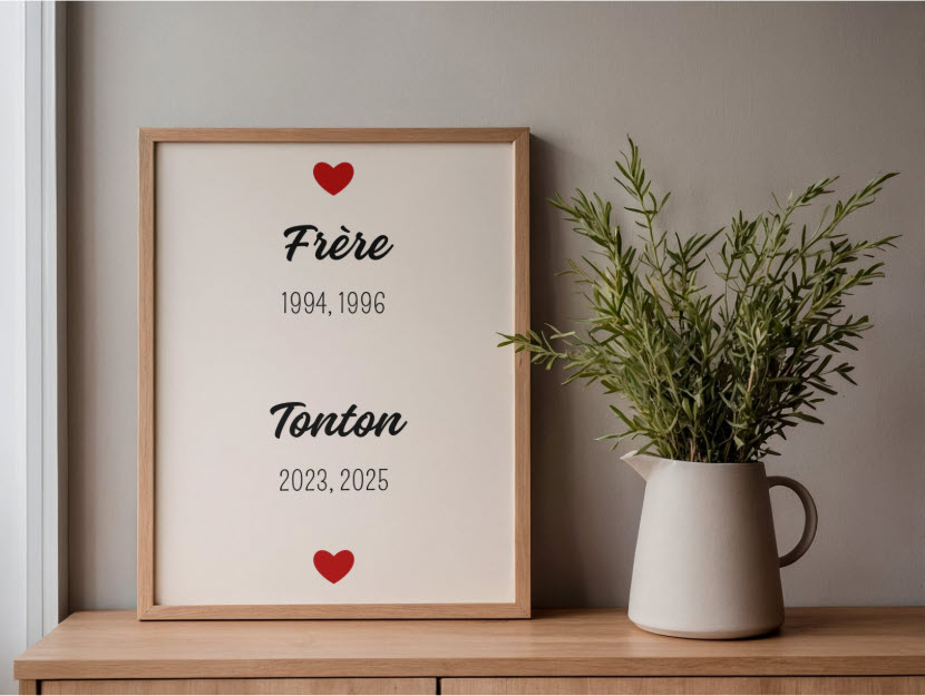 Affiche personnalisée Frère & Tonton