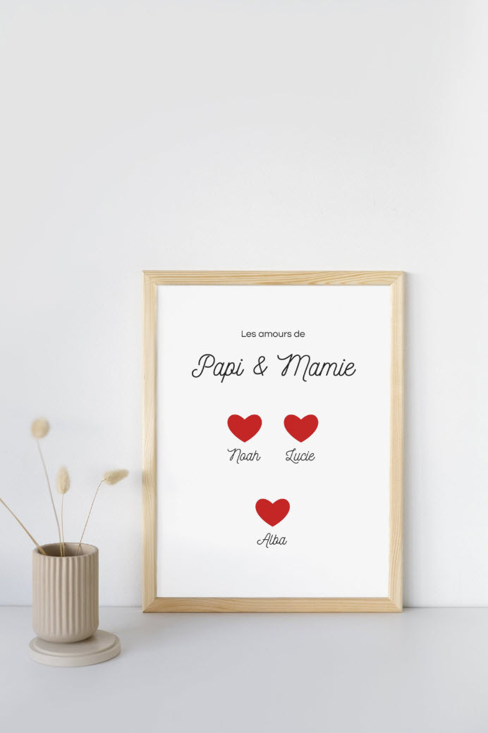 Affiche personnalisée Papi & Mamie