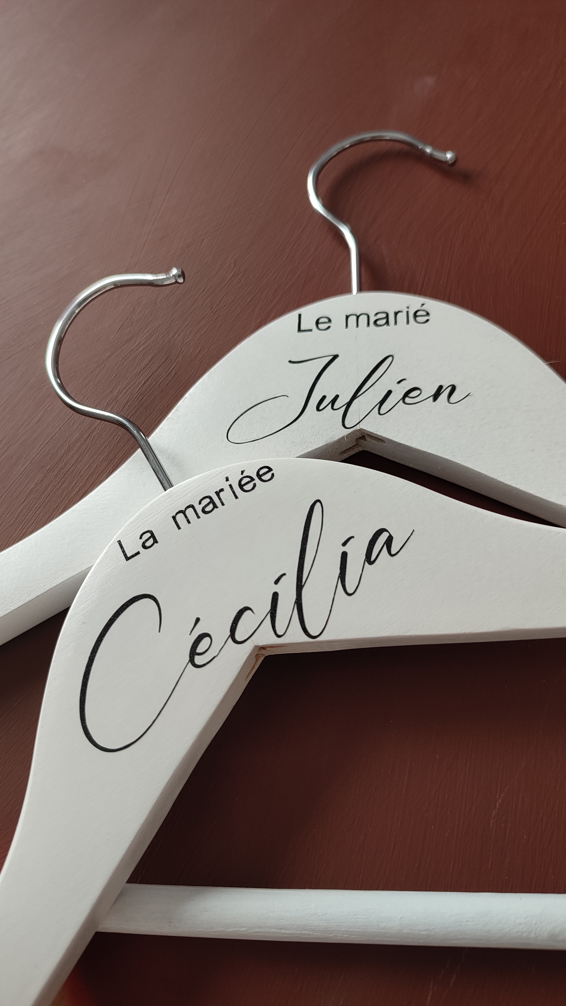 Cintres personnalisés mariage