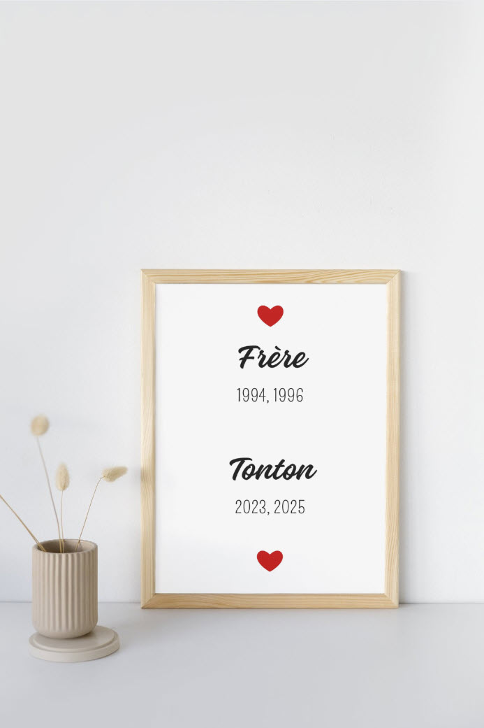 Affiche personnalisée Frère & Tonton