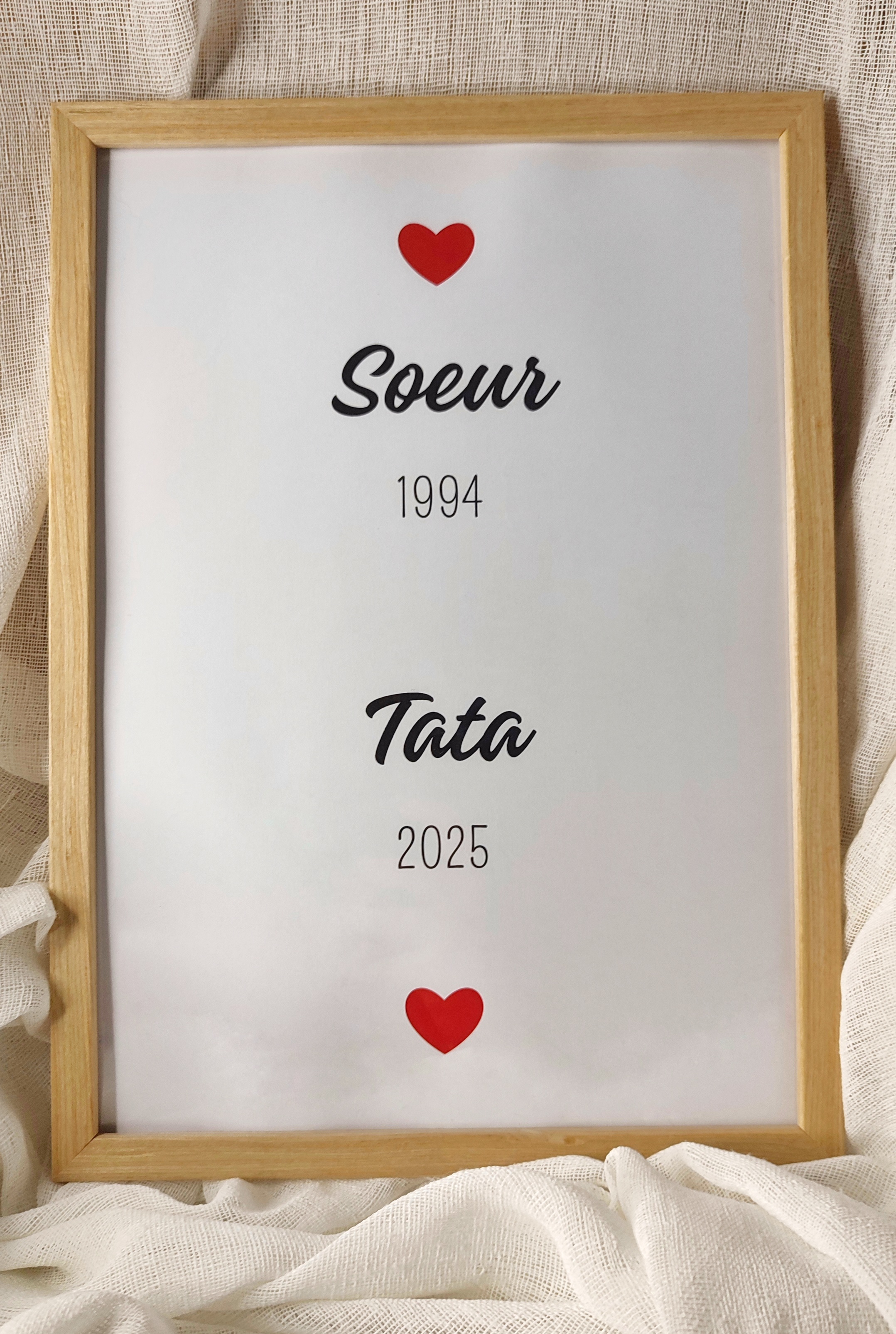 Affiche personnalisée Soeur & Tata