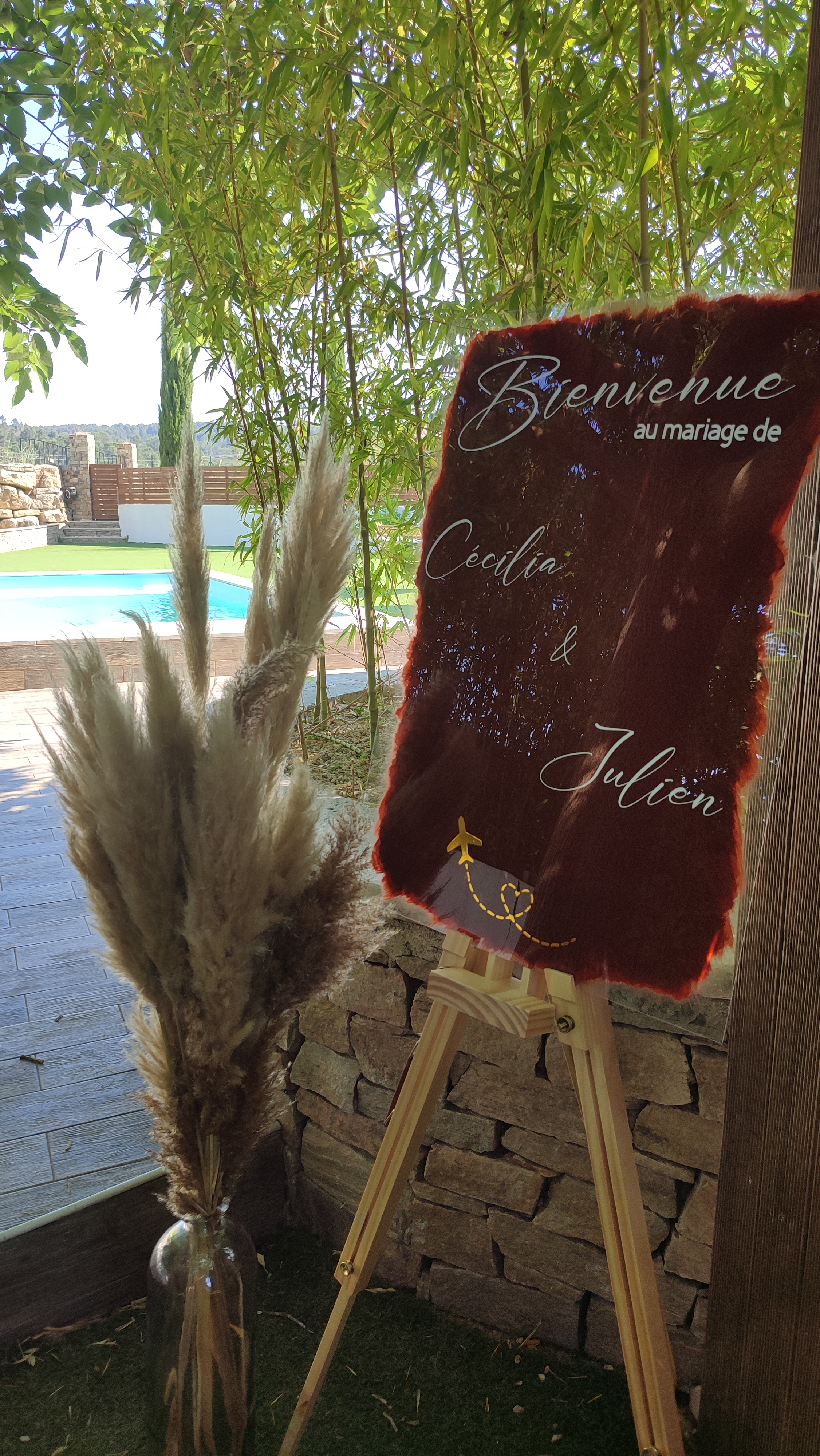 Panneau de bienvenue pour cérémonie