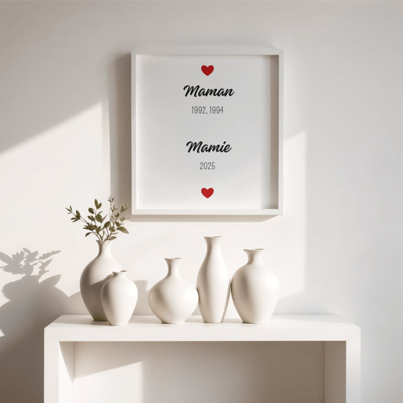 Affiche personnalisée Maman & Mamie