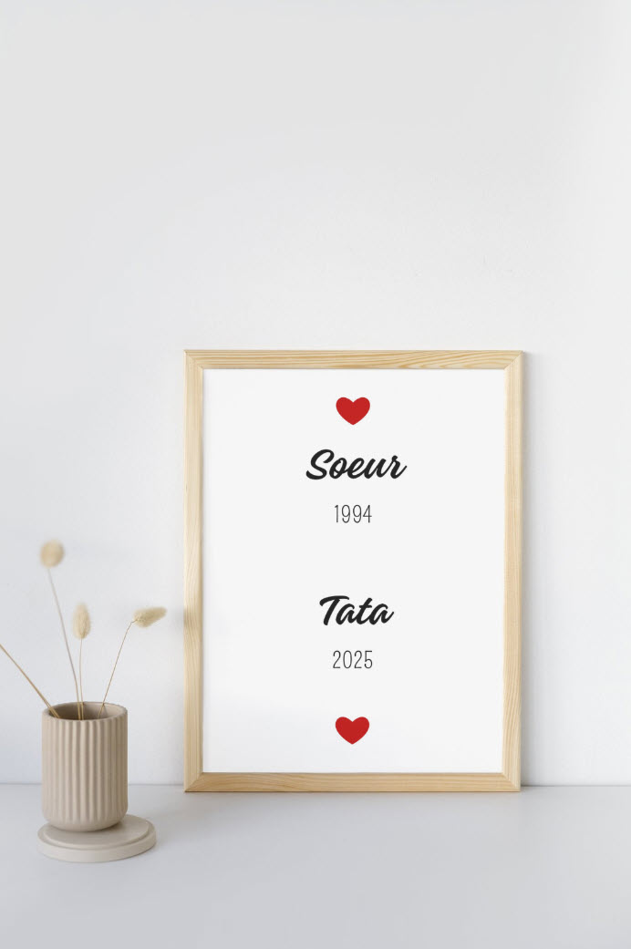 Affiche personnalisée Soeur & Tata