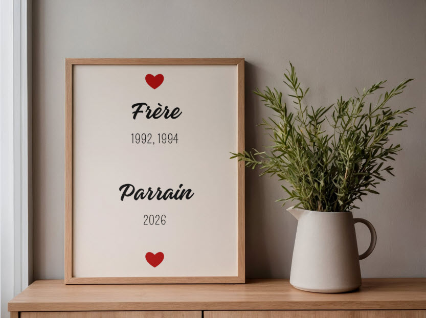 Affiche personnalisée Frère & Parrain