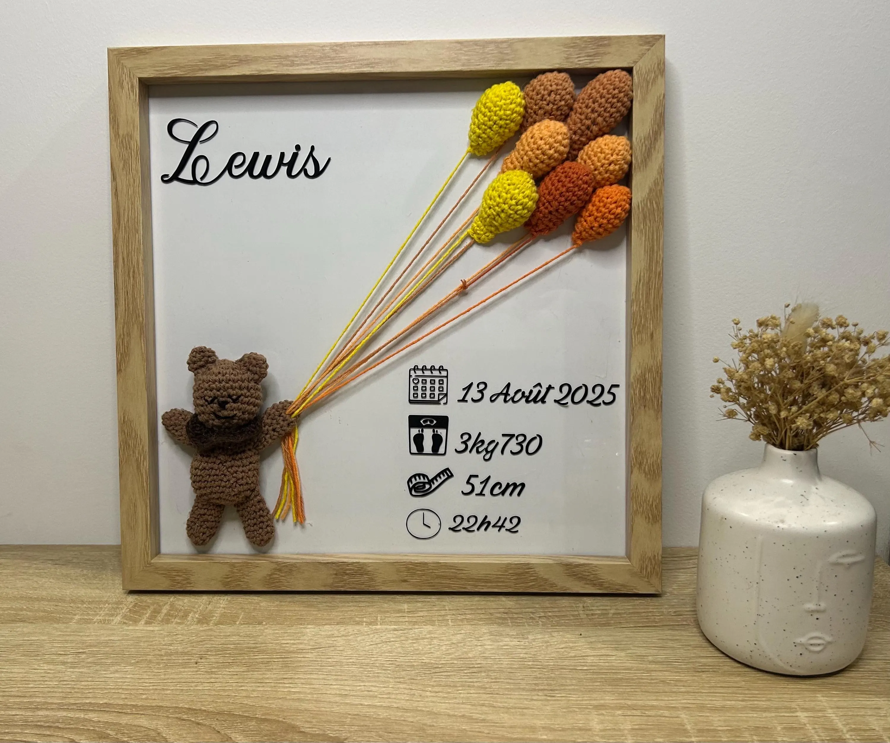 Cadre personnalisé naissance