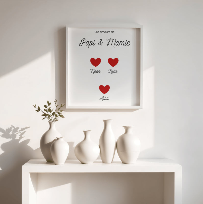 Affiche personnalisée Papi & Mamie