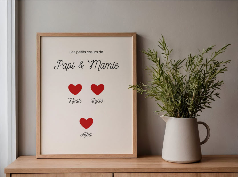 Affiche personnalisée Papi & Mamie