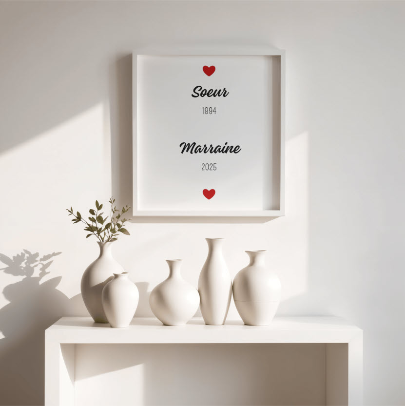 Affiche personnalisée Soeur & Marraine