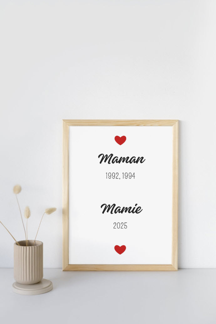 Affiche personnalisée Maman & Mamie