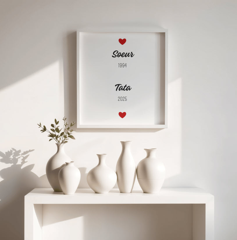 Affiche personnalisée Soeur & Tata