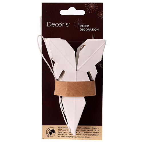 Estrella de Navidad papel blanco 20x5 cm