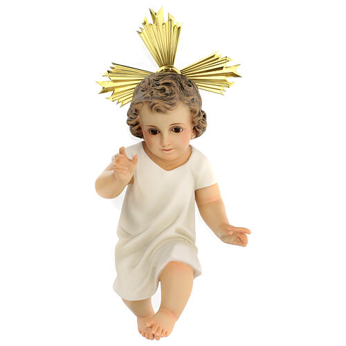 Niño Jesús madera vestido crema 35 cm
